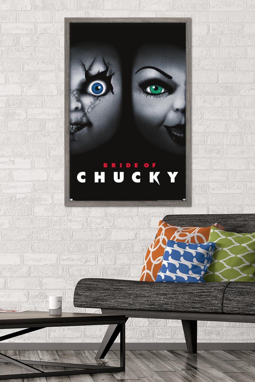 Trends International Child'S Play: Bride Of Chucky - One Sheet Wall Poster, 22.375'' X 34'', Barnwood Framed Version