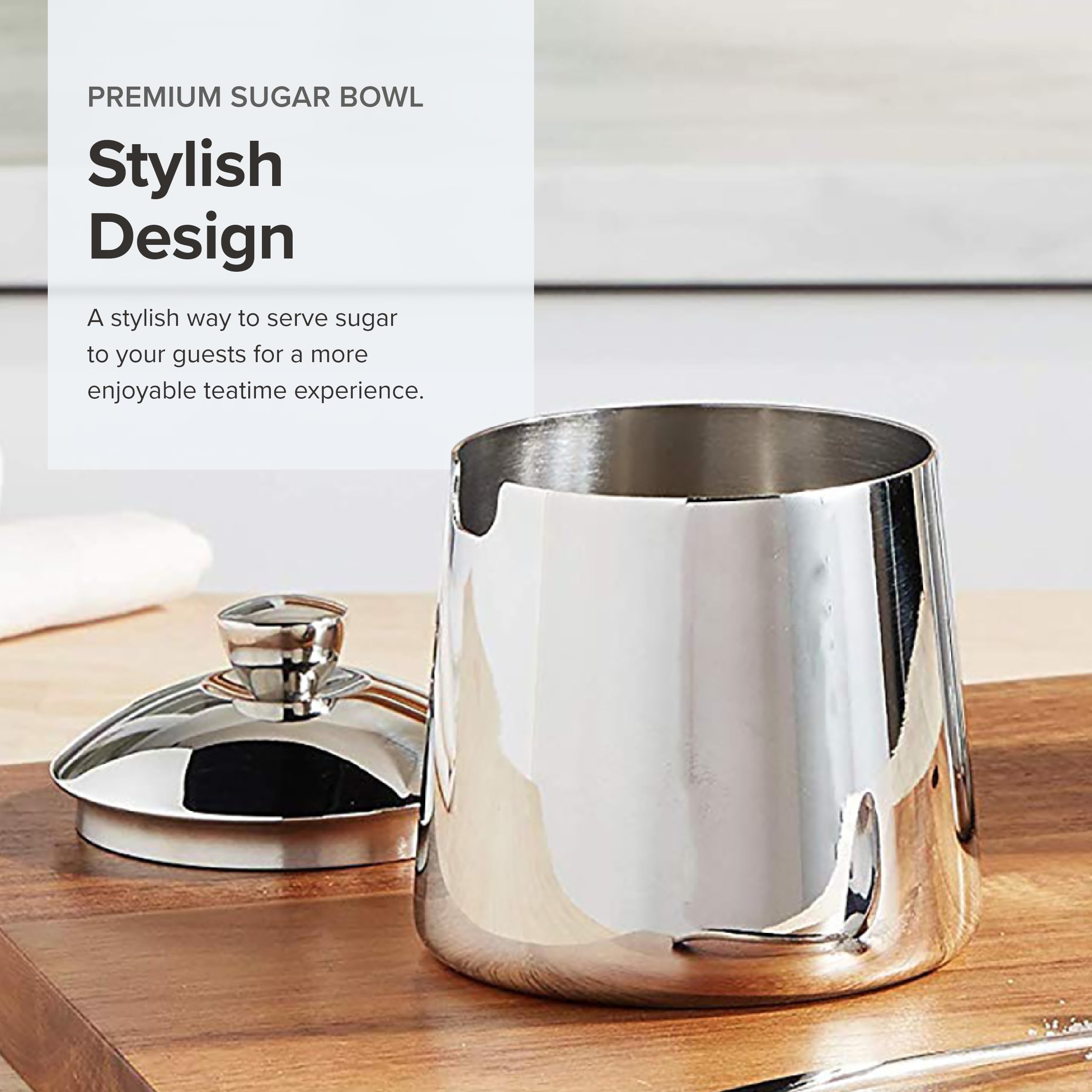 Frieling Usa 18/10 Stainless Steel Sugar Bowl And Spoon Set - Silver - Sugar Holder - Sugar Pot - Sugar Bowl Set - Sugar Holder