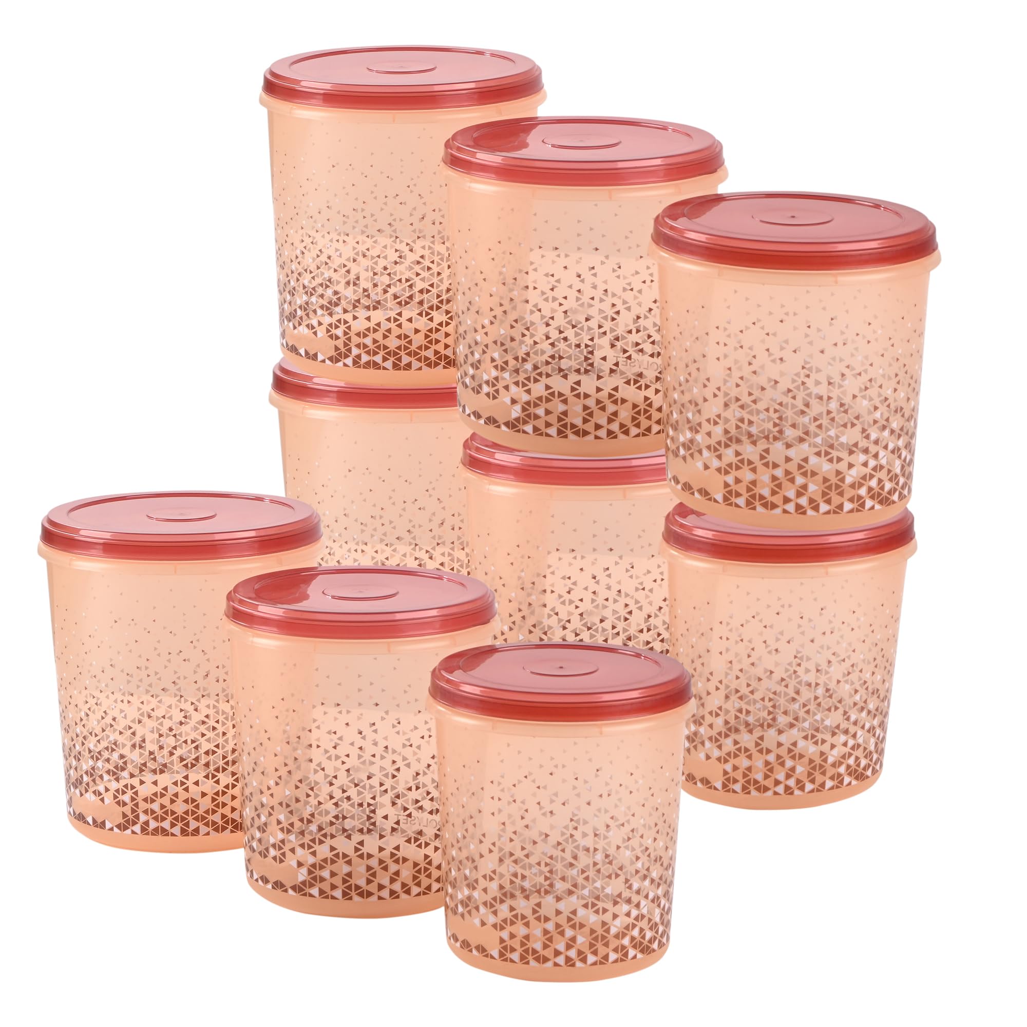 Kuber Industries (Set Of 9) Stackable Air Tight 5,7 & 10 Ltr Storage Container For Kitchen & Home | Multipurpose Plastic Boxes F