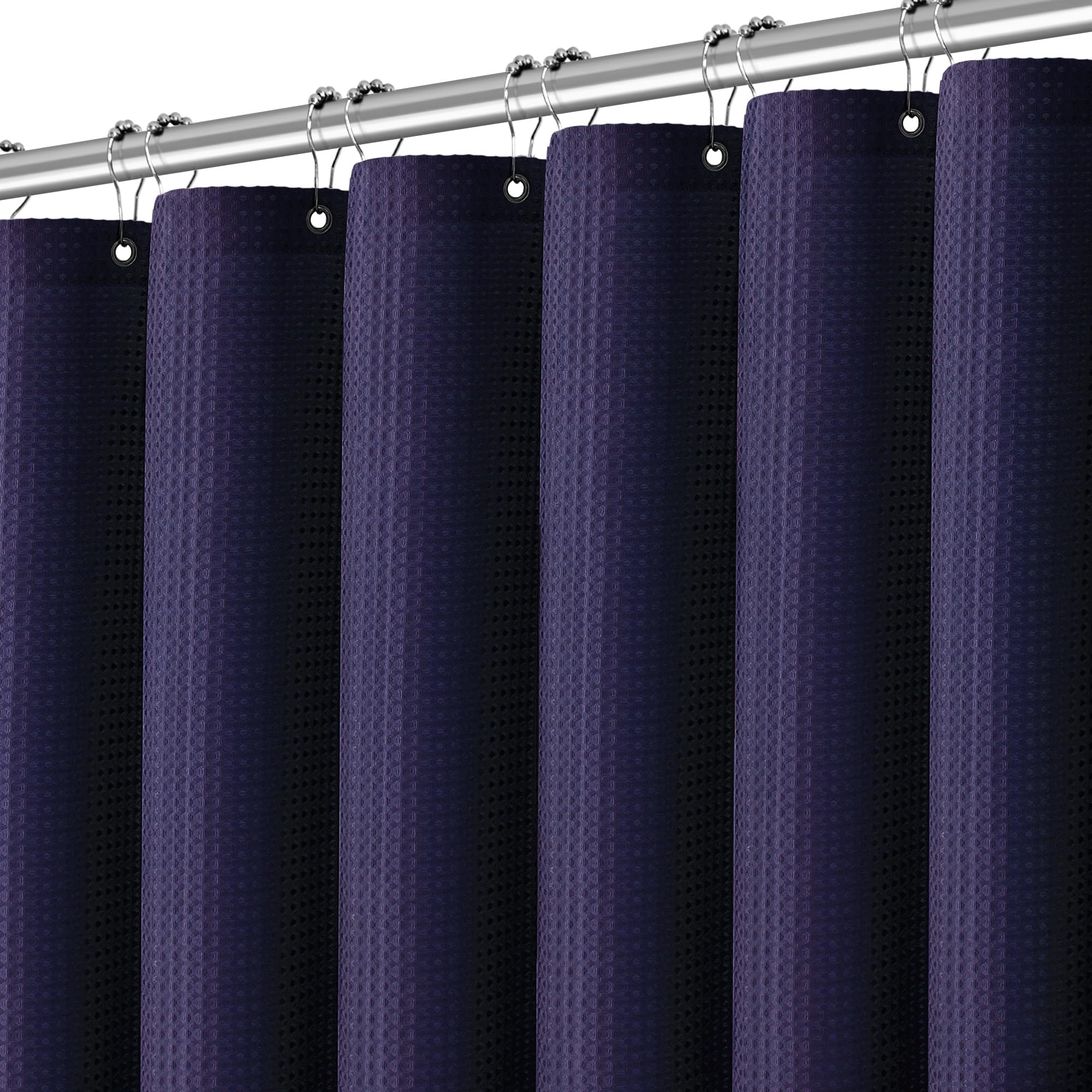 Pangsinne Purple Shower Curtain - Waffle Weave Fabric Heavy Duty Shower Curtain For Bathroom, Water Repellent Weighted 256Gsm Ho