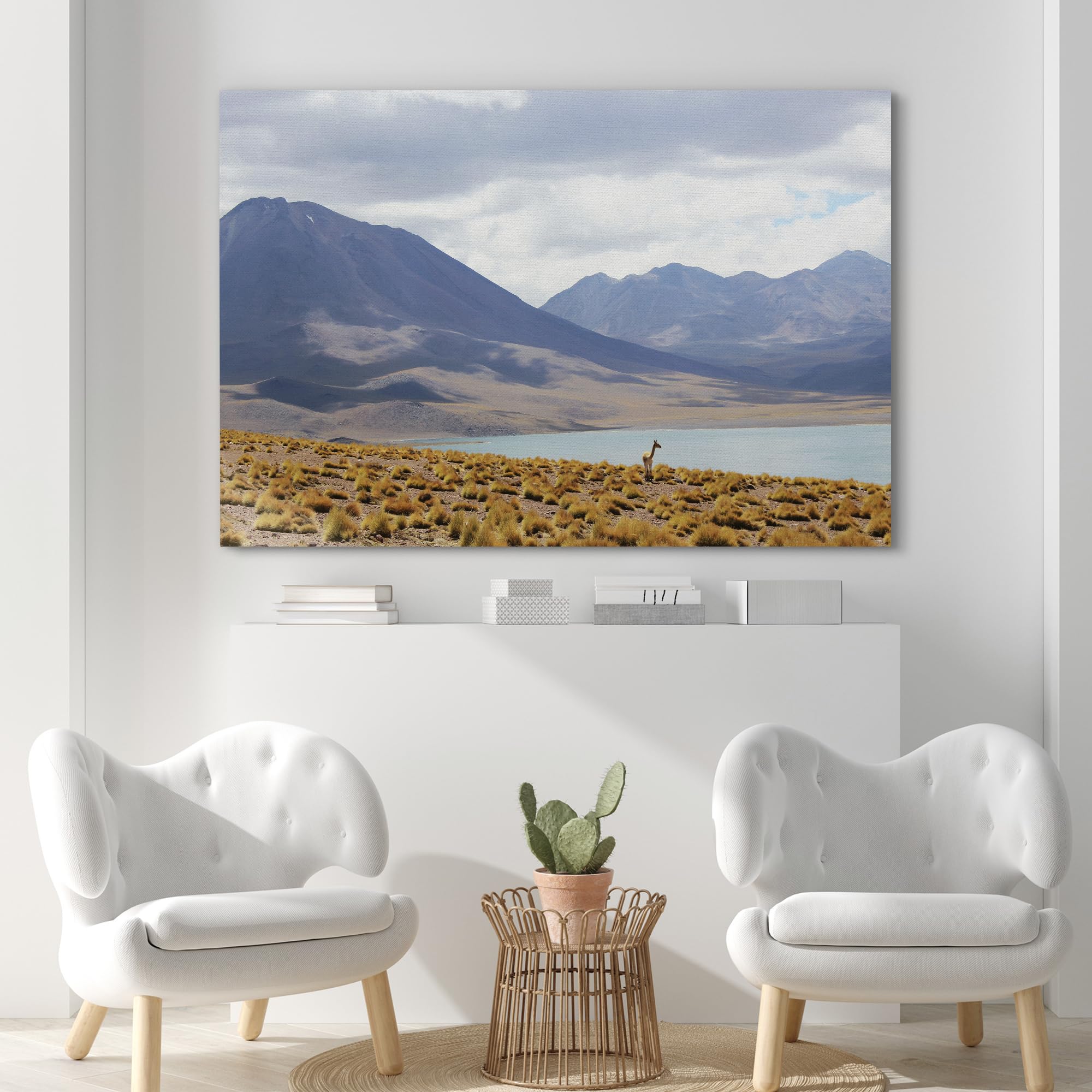 Signford Canvas Print Wall Art Andean Mountains South American Landscape Photography Realism Decorative Scenic Multicolor Landsc
