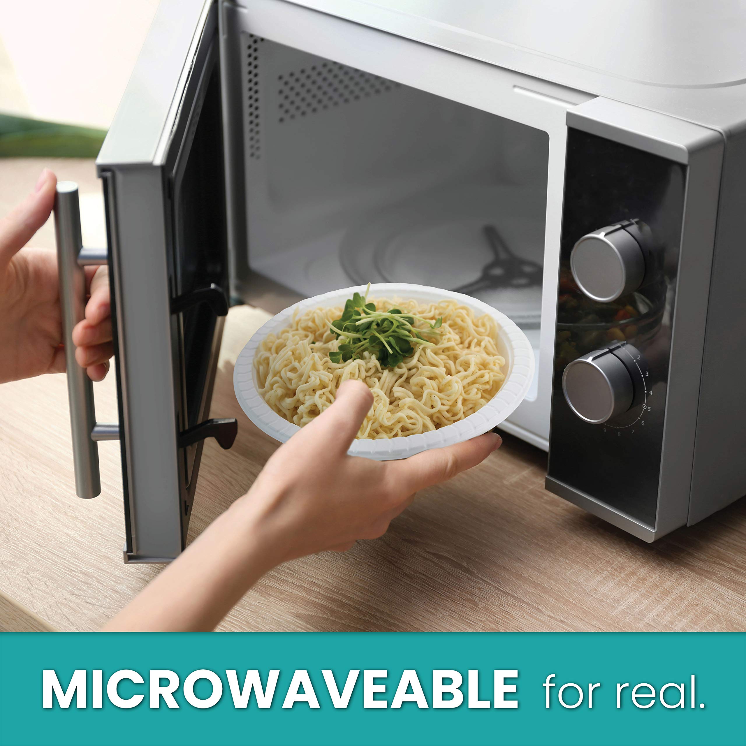 Plasticpro 6 ' ' Inch Round Plastic Plates Microwaveable, Disposable, White, Dinnerware 400 Count