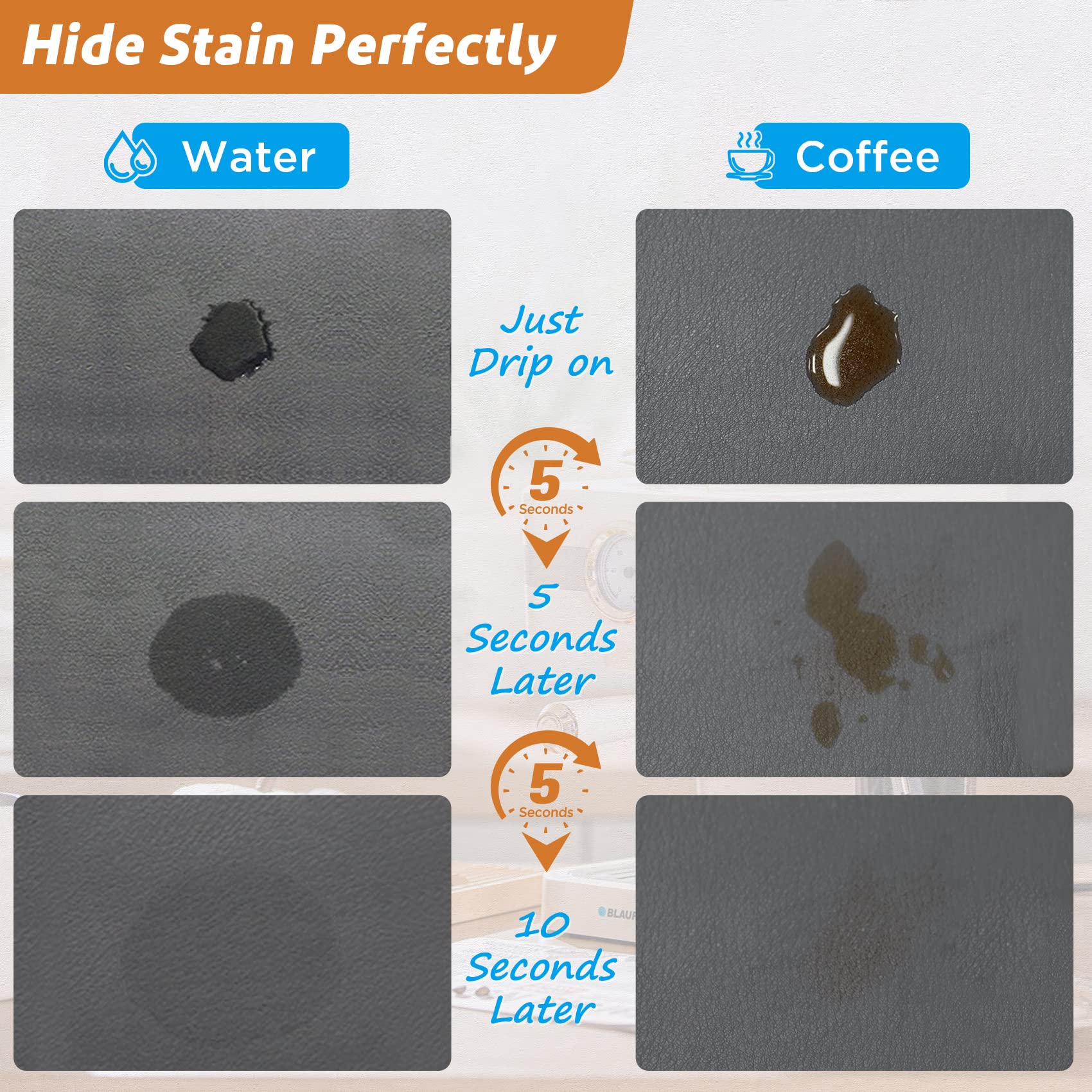 Sosmar Coffee Mat, 12X 20'' Absorbent Dish Drying Mat, Coffee Bar Mat, Coffee Maker Mat For Countertop, Non-Slip Rubber Backed,