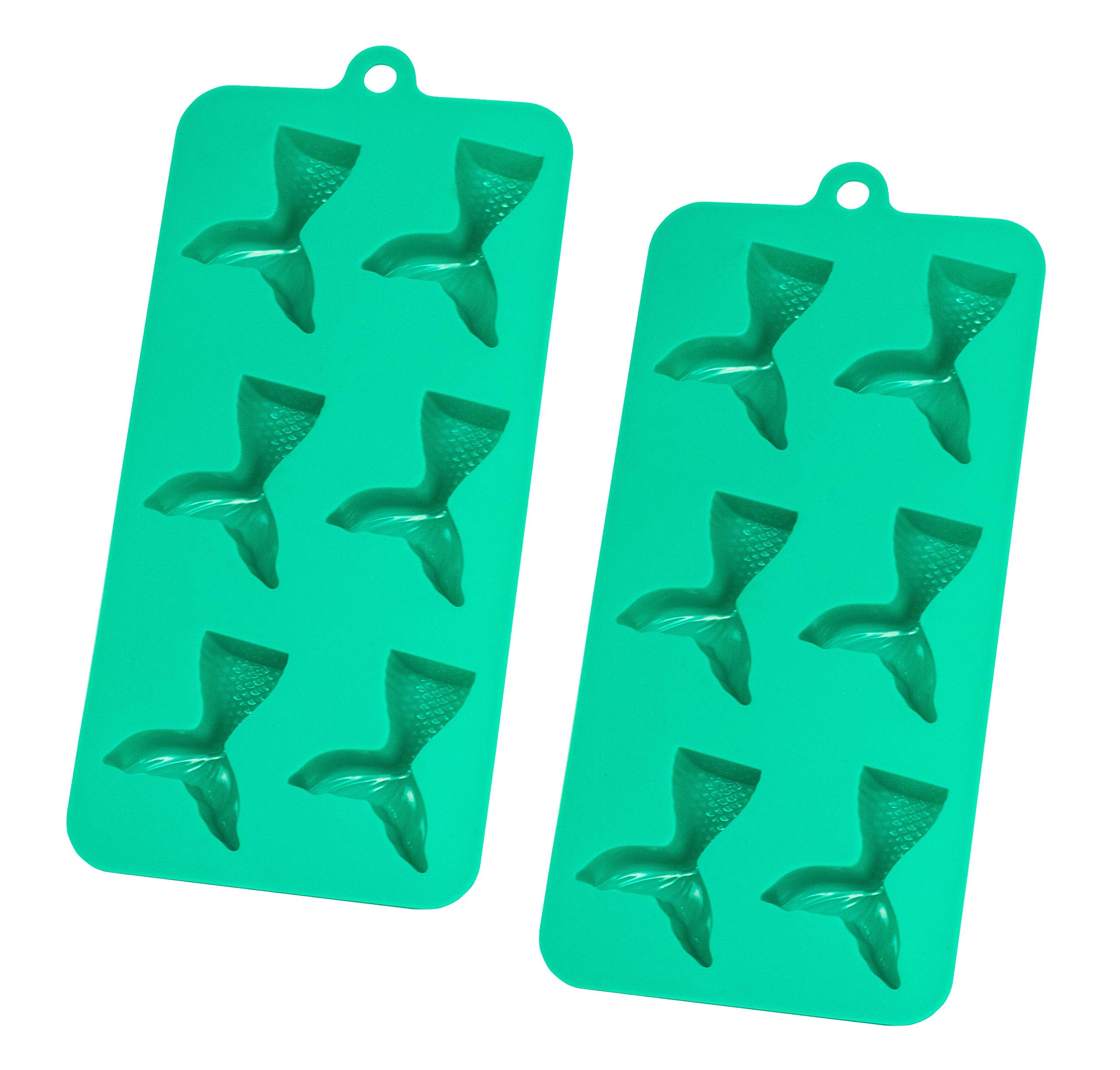 Hic Kitchen Silicone Mermaid Tail Ice Tray, Chocolate Candy Baking Mold, Non-Stick, Heat-Resistant, Make 6 Mermaid Tails