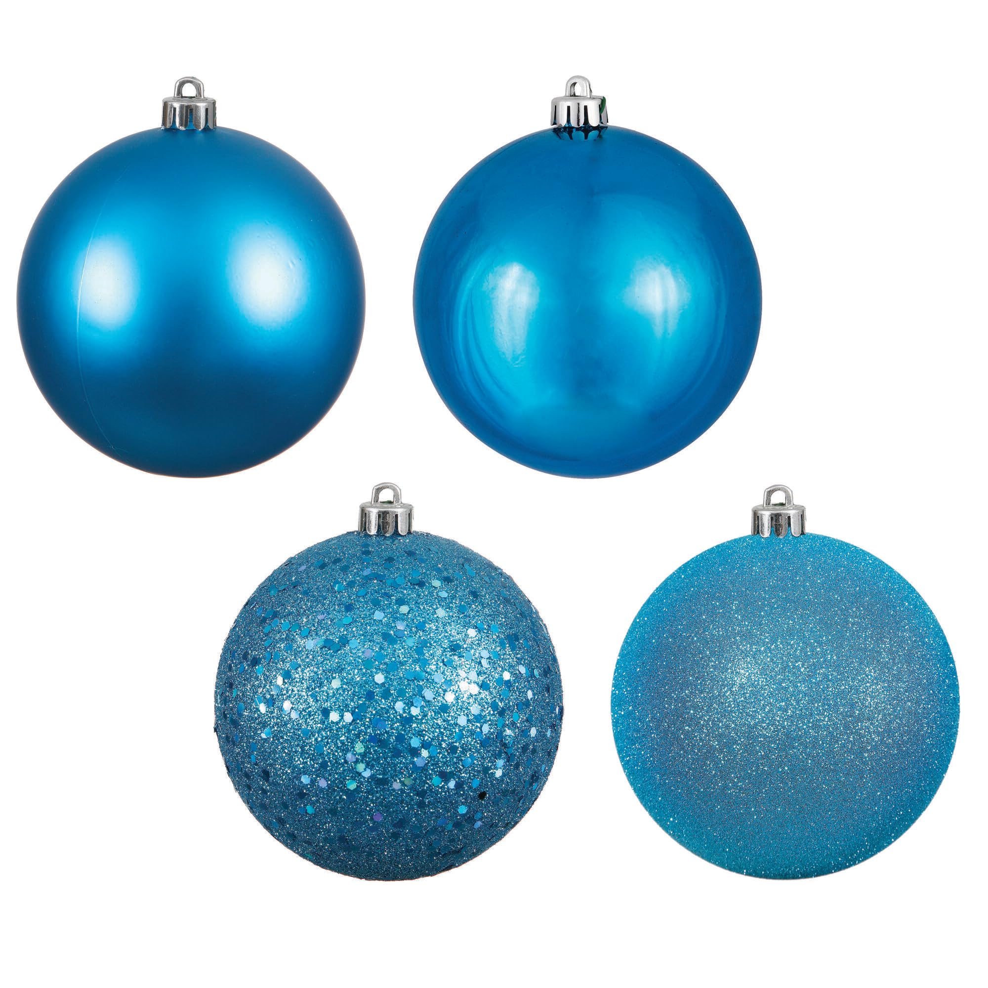 Vickerman 6 Turquoise Shiny Ball Christmas Ornament - 4 Ornaments per Pack - Shatterproof and UV Resistant - Reliable and Durabl
