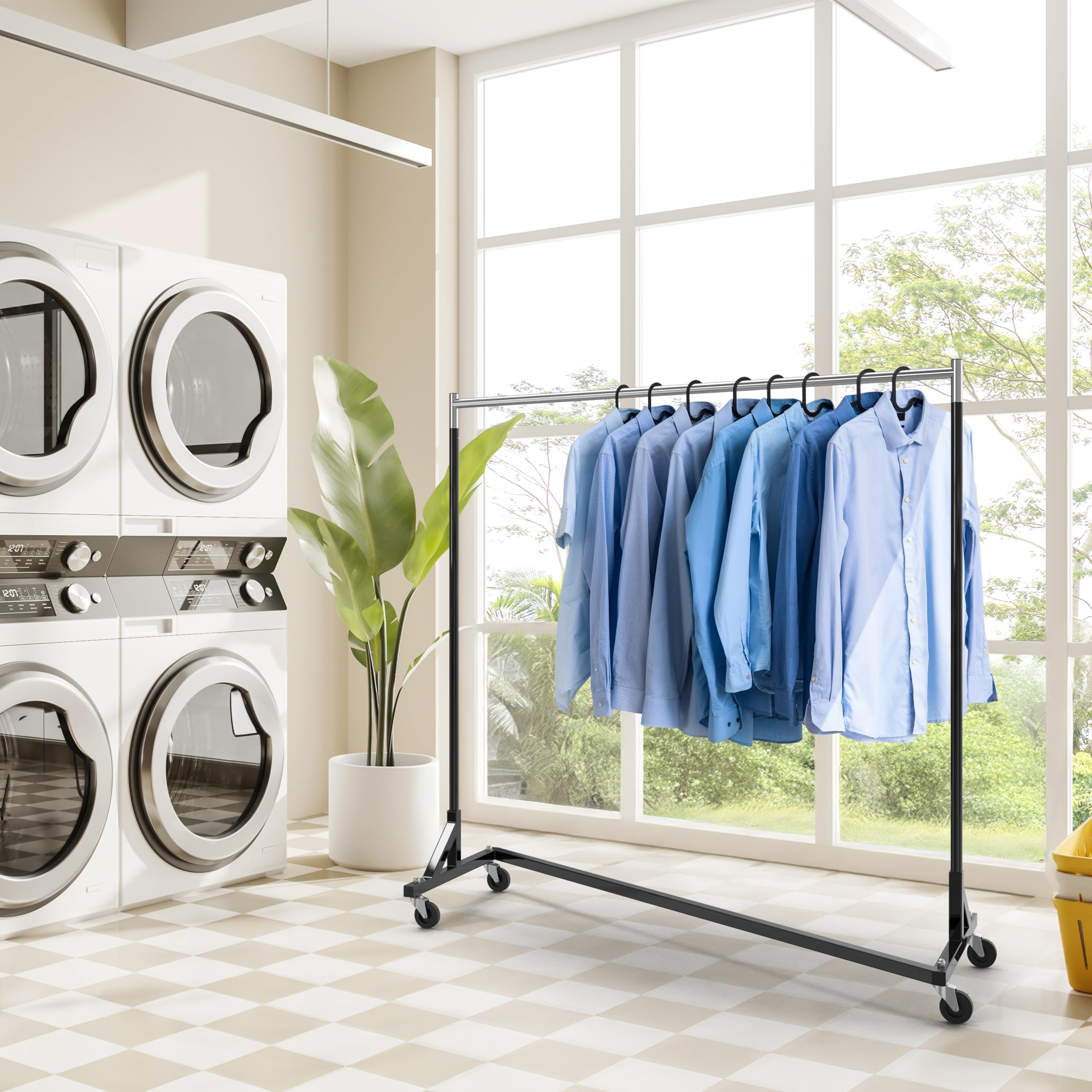 Simple Houseware Commercial Z Base Garment Rack, Black