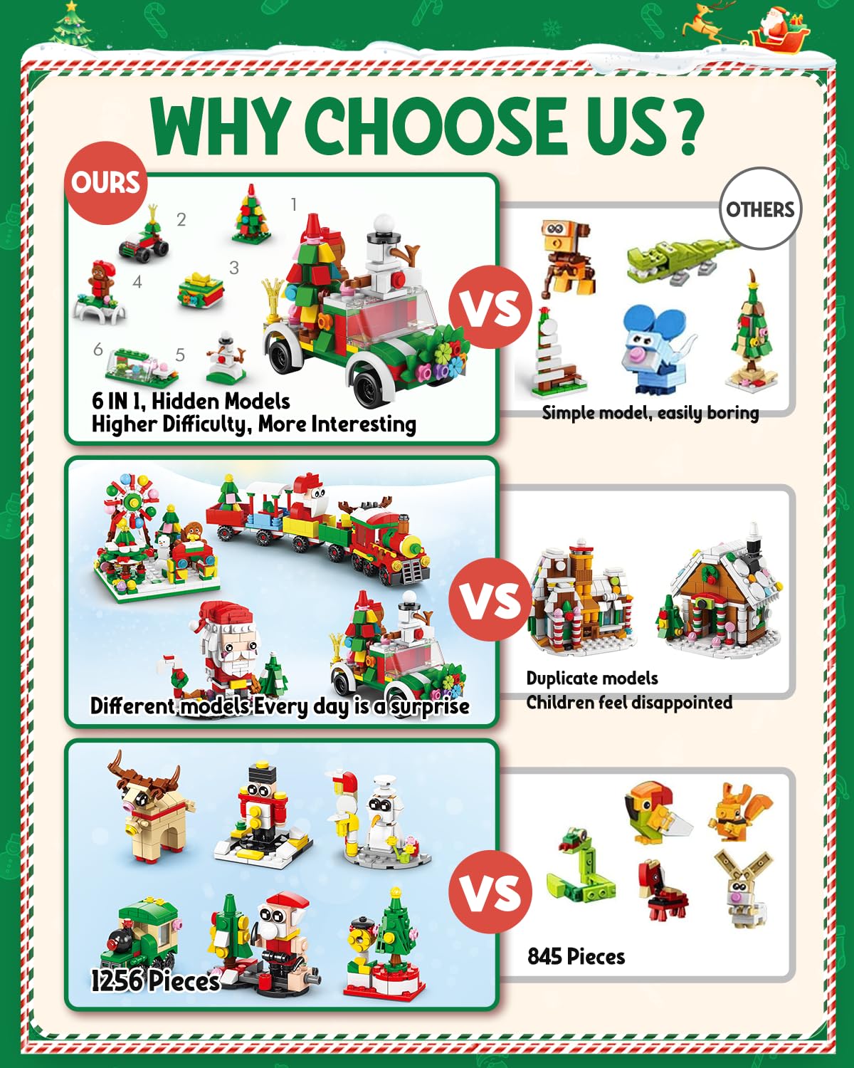 Kids Advent Calendar 2025, Xmas Themed Building Blocks for Kids Ages 6-8, Teen, STEM Toys Playset Christmas Gifts Stocking Stuff