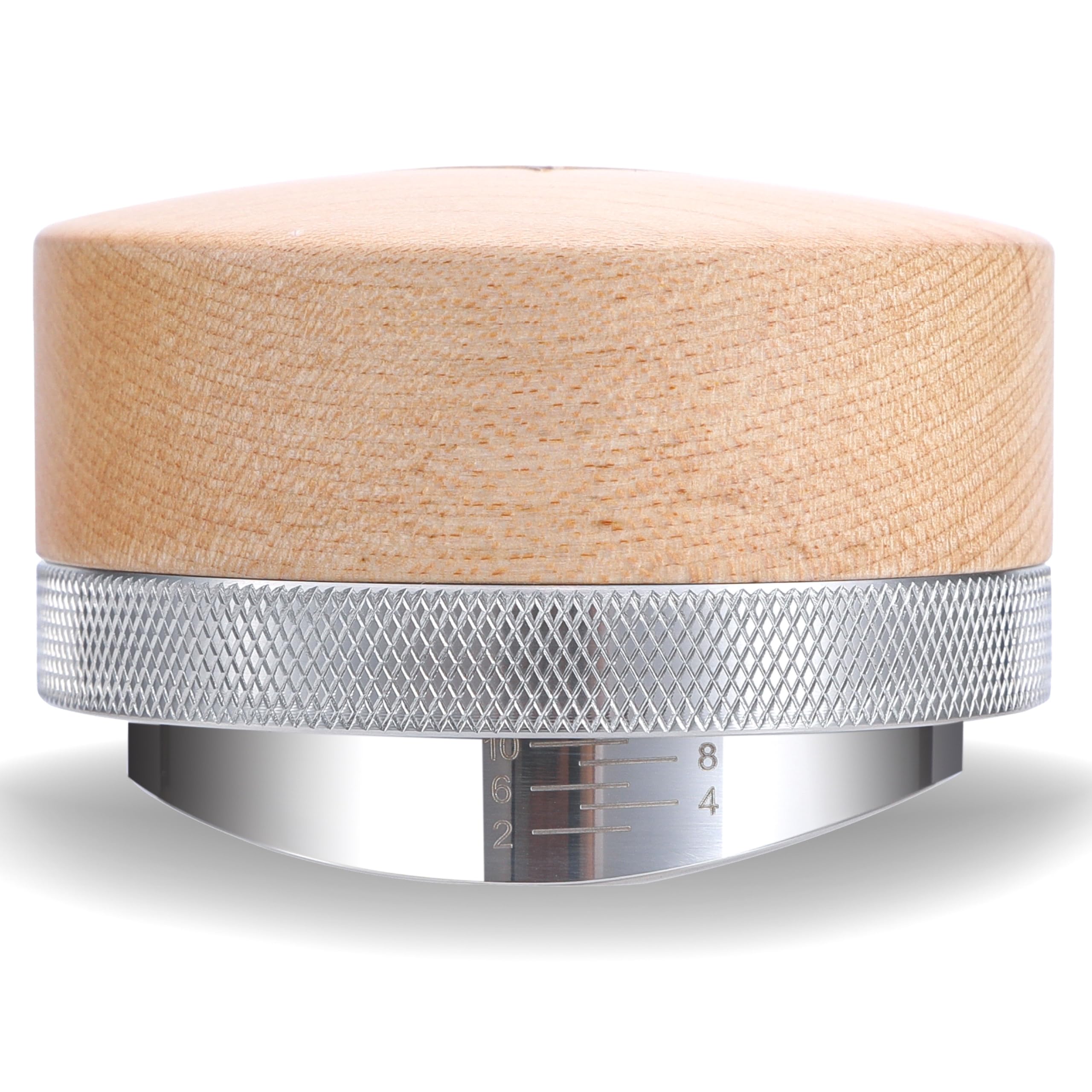 Knodos 54Mm Espresso Distributor For Breville Portafilters Maple Coffee Leveler Adjustable Depth Stainless Steel Espresso Leveli