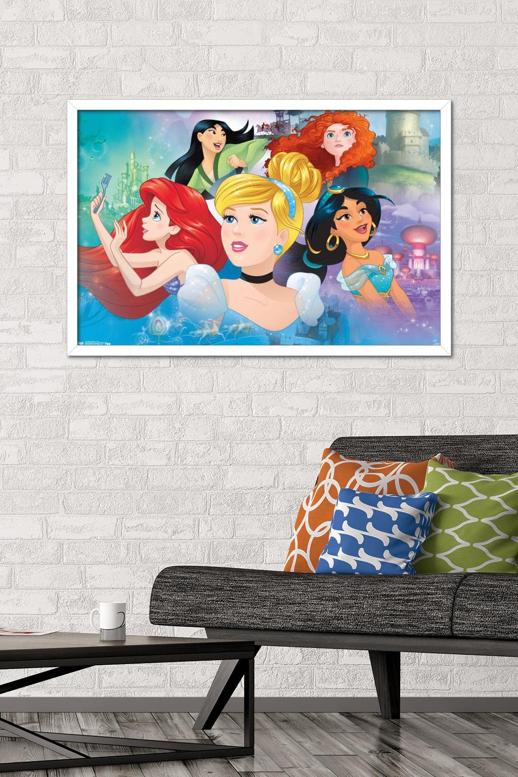 Trends International Disney Princess - Gaze Wall Poster, 22.37'' X 34.00'', White Framed Version