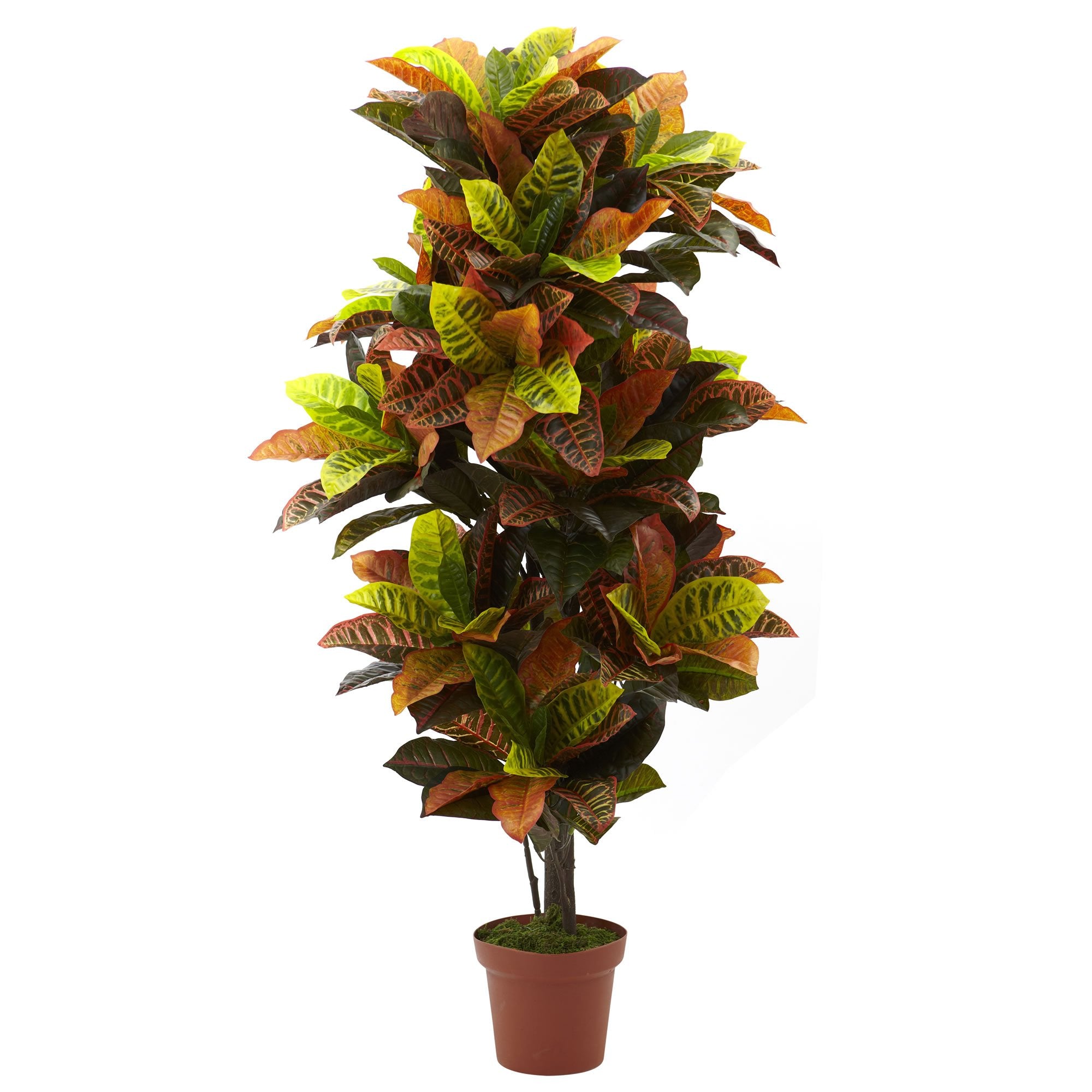 Nearly Natural 56in. Croton Plant (Real Touch)