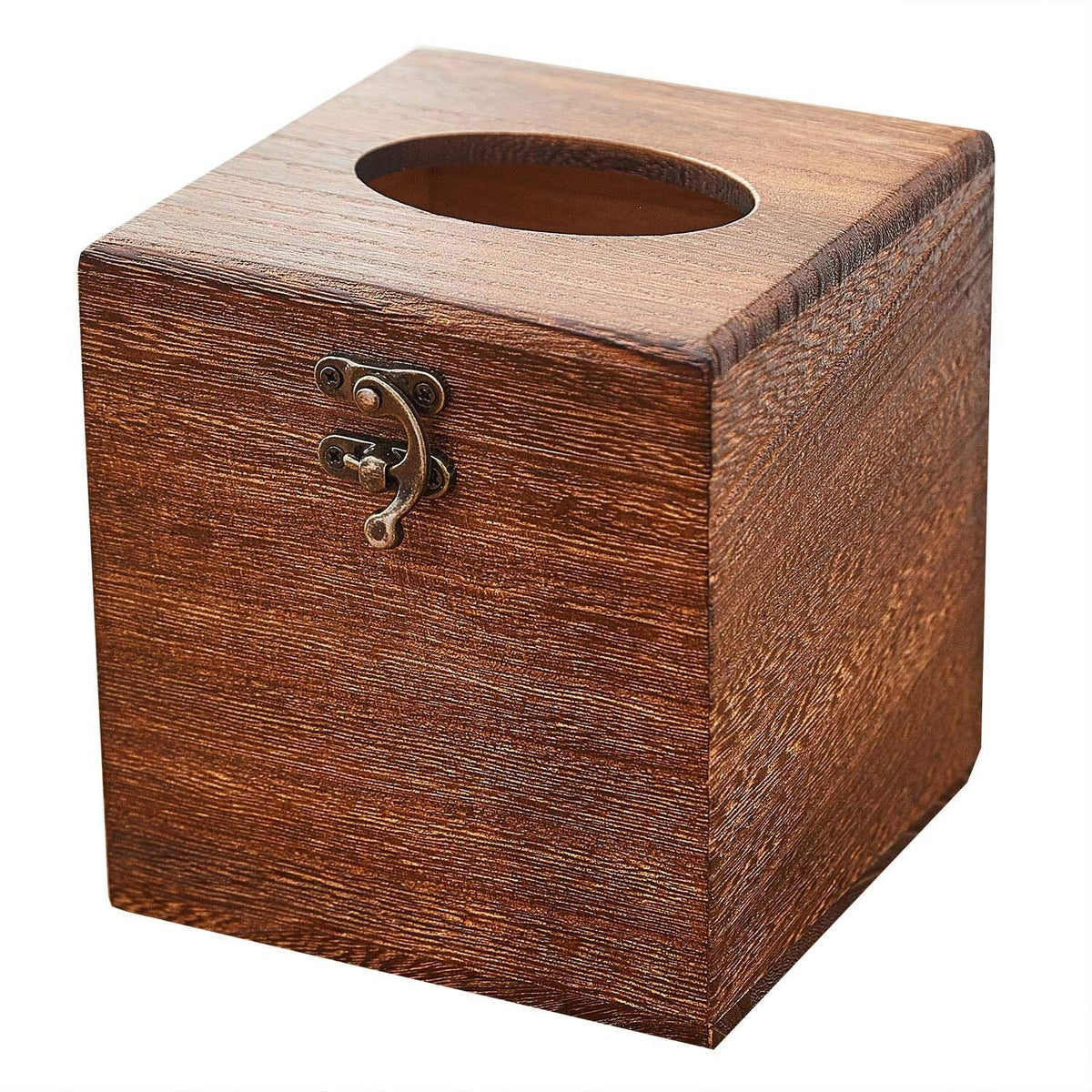 Sinobest Wood Tissue Box Cover Decorative Square Facial Tissue Holder Napkin For Bathroom And Home Decoration
