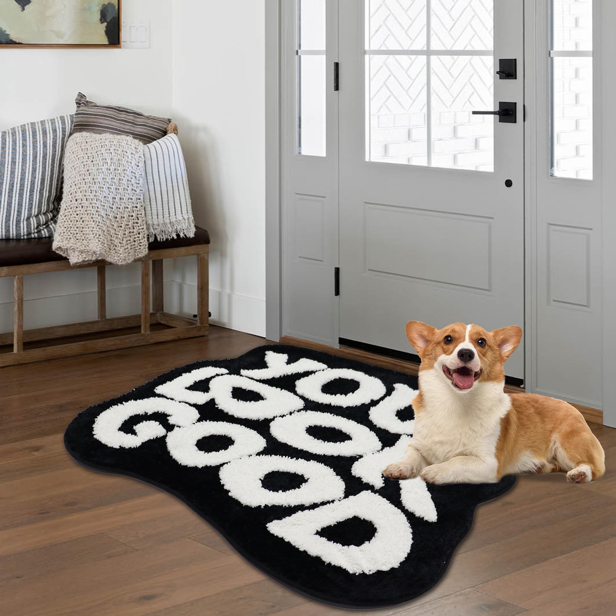 Oturgor Large You Look Good Bath Mat 36''X27'' Black And White Bathroom Rug For Bathroom Decor For Bathtub Kitchen Bedroom