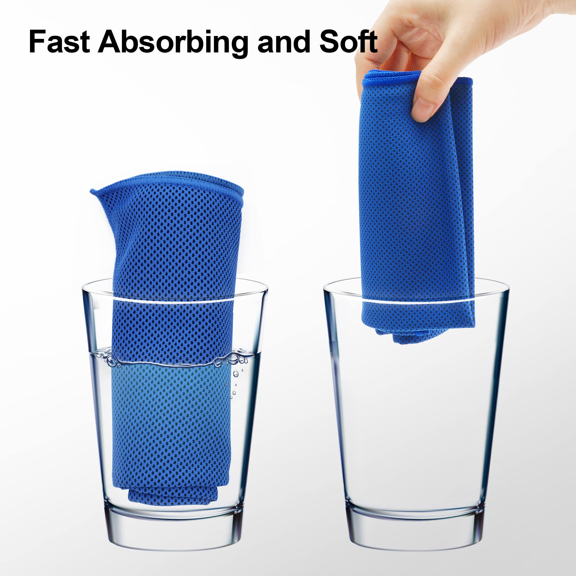 Ailawuu 6Pack Cooling Towels Ice Towel for Neck and Face Soft Breathable Chilly Towel Microfiber Towel for Camping Workout Sports Yoga Golf Gym Fitness & More Activities