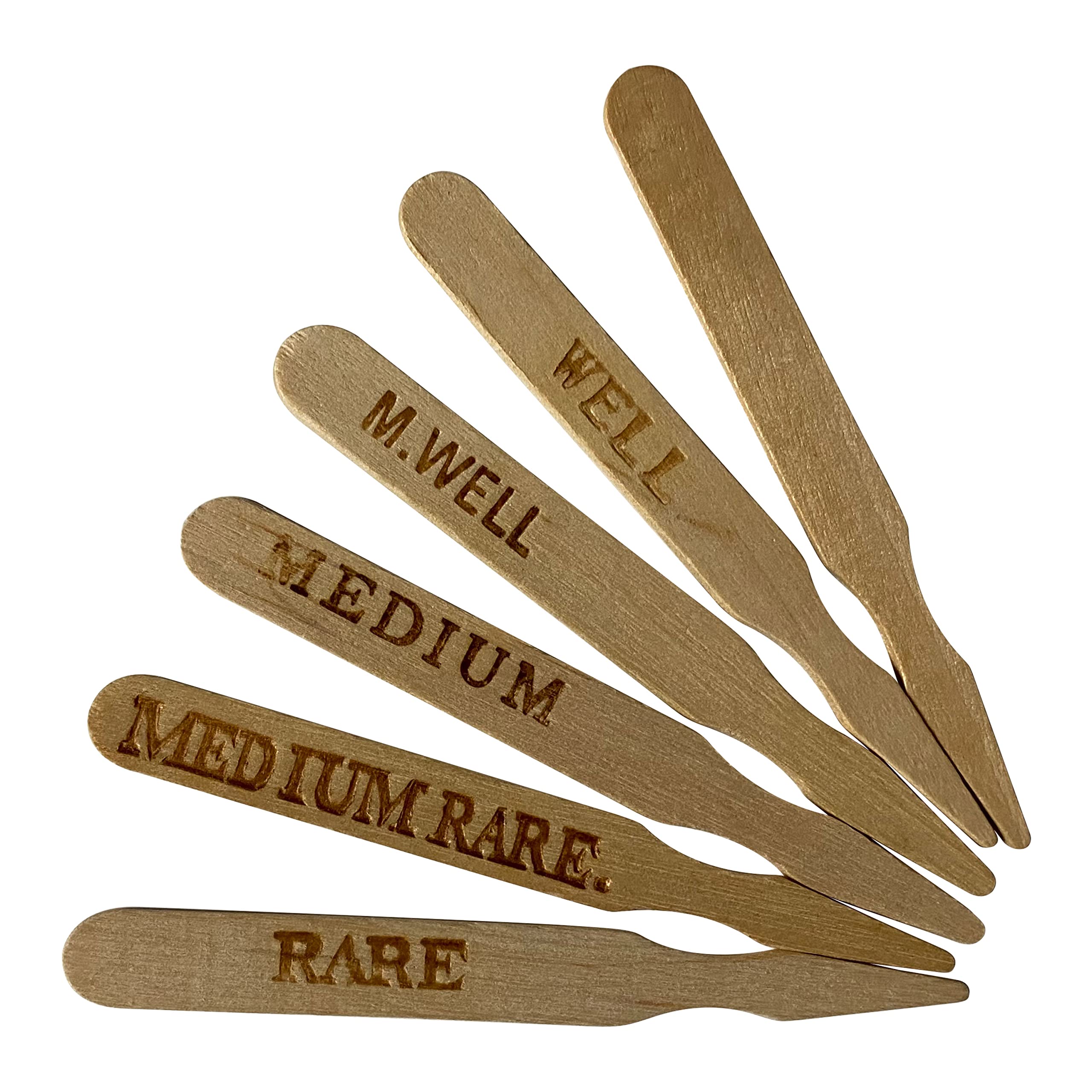 Kingseal 3.5 Inch Natural Birch Wood Steak Markers, Plain, Unstamped Markers, Commercial Bulk Pack - 10 Boxes Of 500 (5,000 Coun