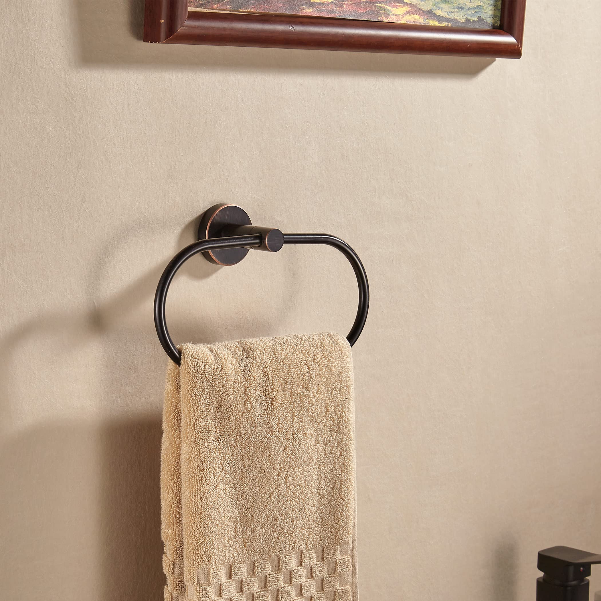 Bronze Toilet Paper Holder Hand Towel Holder, Oil Rubbed Towel Ring Toilet Tissue Holder Set, Farmhouse Toilet Paper Roll Holder