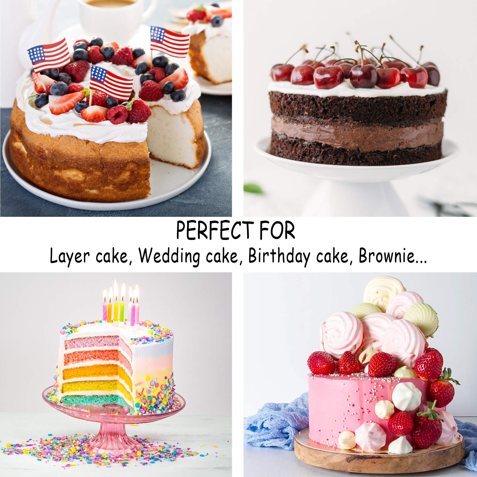P&P Chef 6 Inch Cake Pan Set Of 2, Stainless Steel Round Baking Layer Pans, Non Toxic & Healthy, Leakproof & Easy Clean, Mirror
