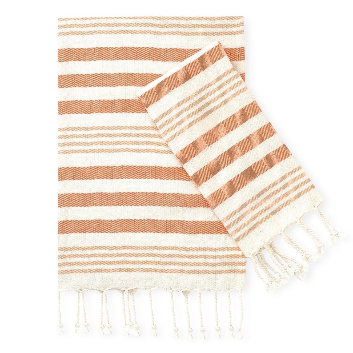 Folkulture Hand Towels For Bathroom, Set Of 2 Decorative Hand Towels With Hanging Loop, 100% Cotton Turkish Hand Towels Set Or O