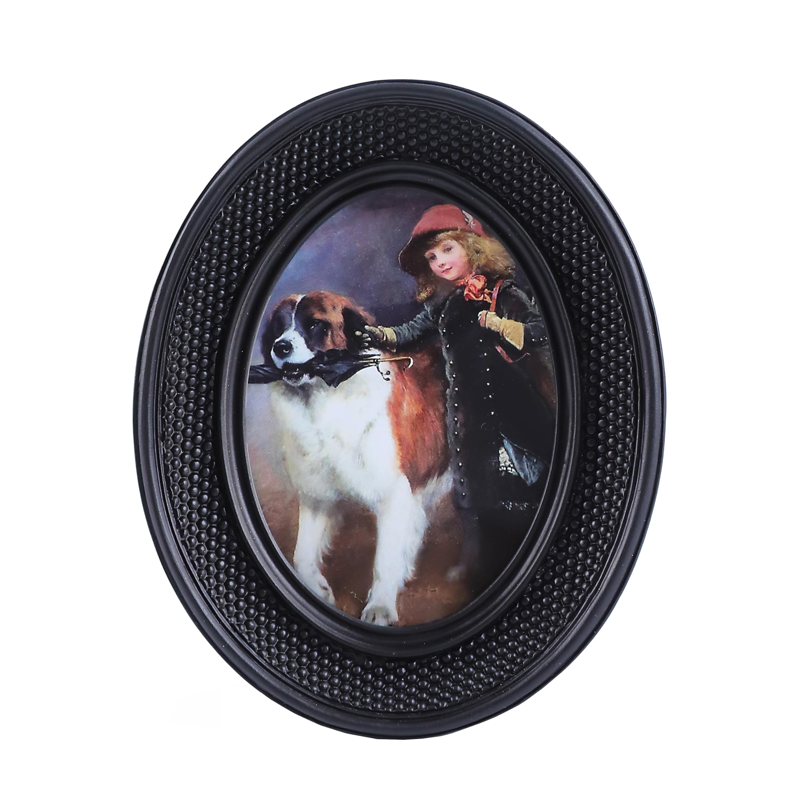 Kangce Small Vintage Picture Frames 2.5x3.5 Mini Oval Antique Picture Frames with Beaded Border Ornate Picture Frames for Tablet