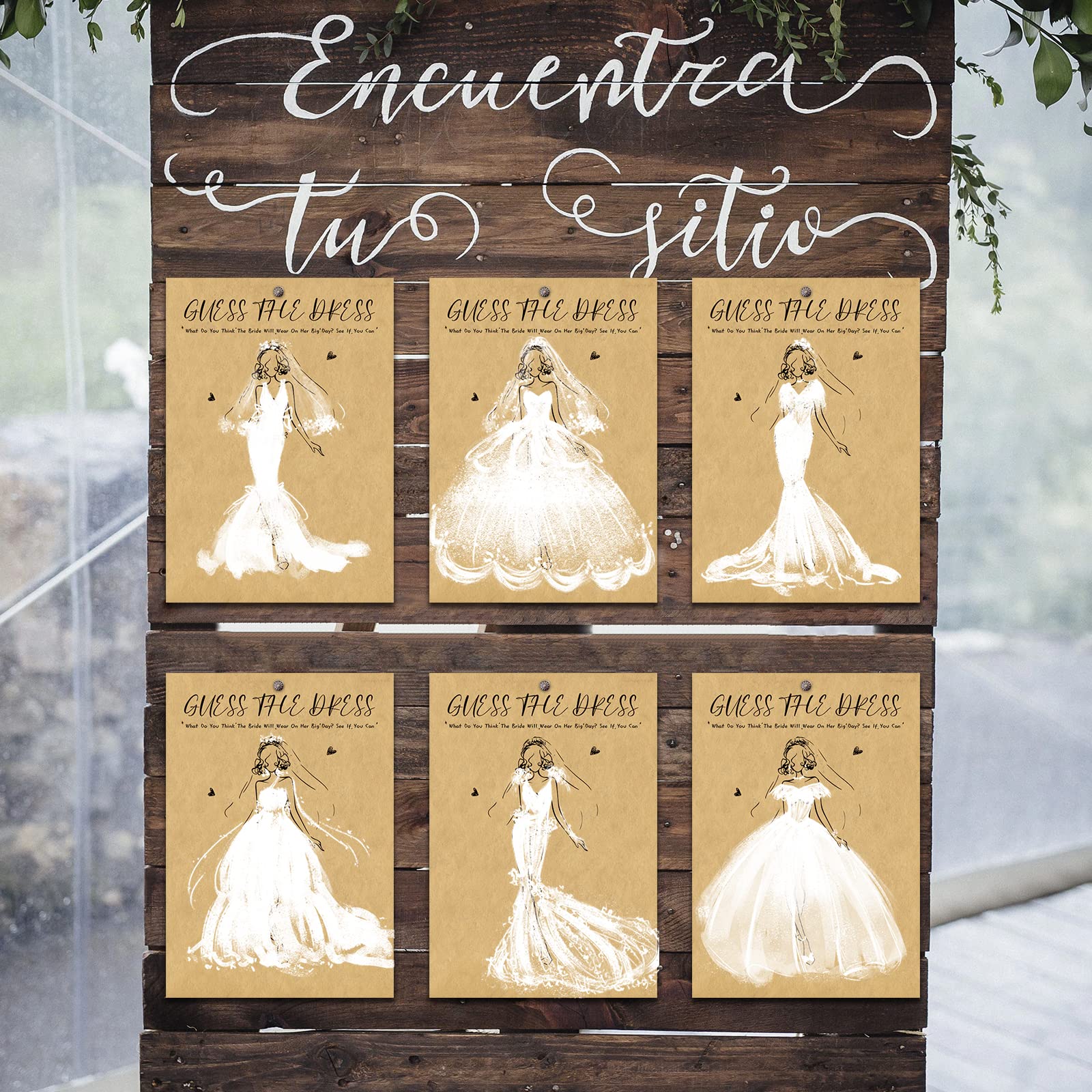Kalefo Bridal Shower Games - Set Of 25 Cards Guess The Dress Wedding Game Party Supplies Favors