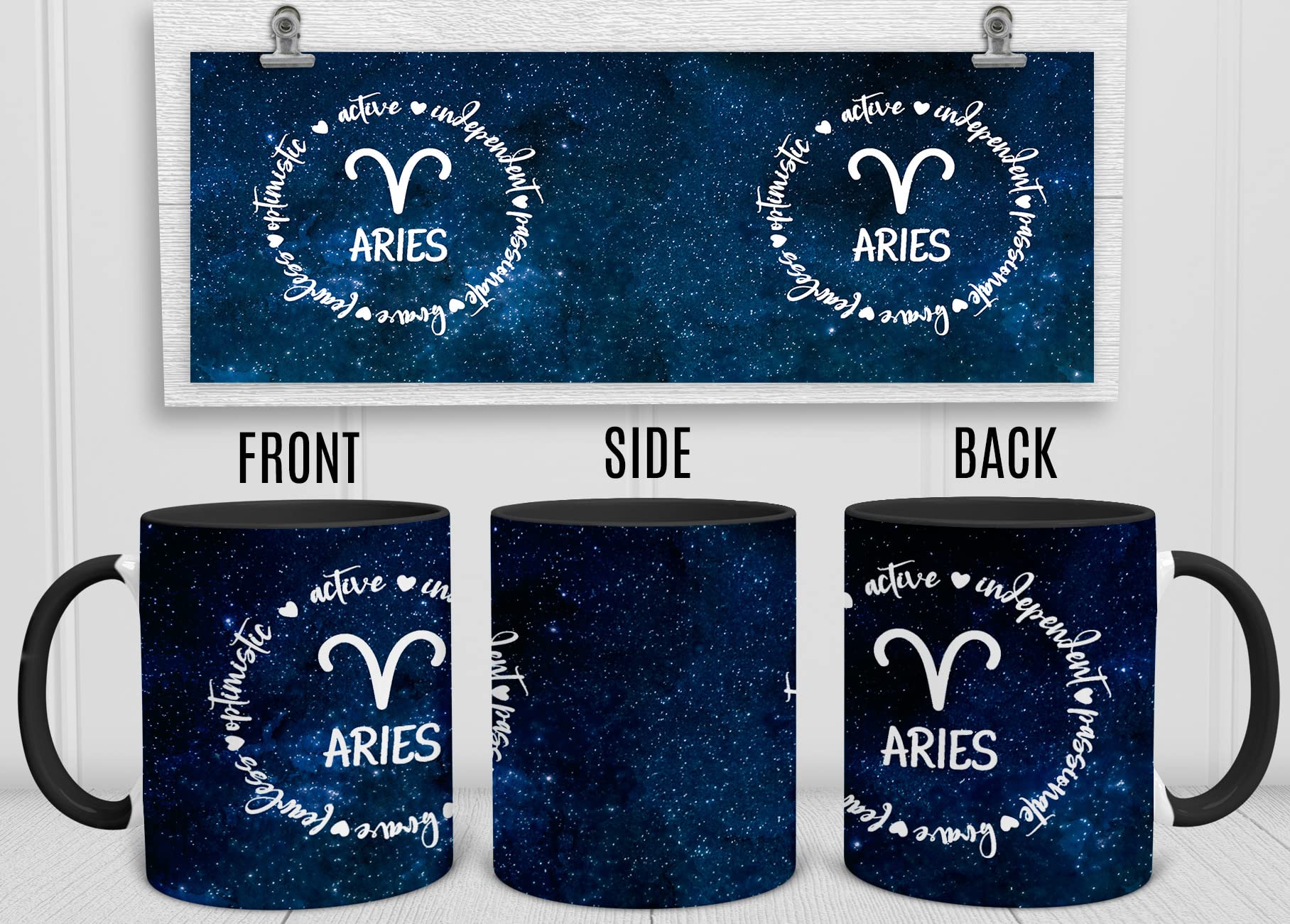 YouNique Designs Aries Mug for Women and Men, 11 Ounces, Astrology Cup for Women, Aries Zodiac Cup, Aries AF, Zodiac Mug, Astrol