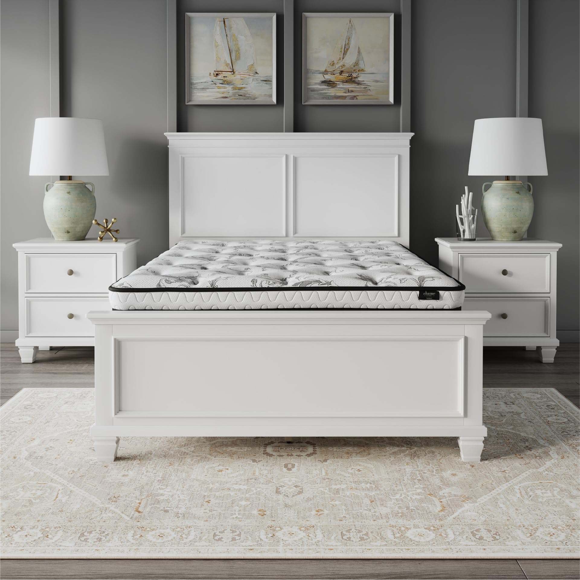 Signature Design by Ashley Full Size Chime 8 Inch Medium Firm Innerspring Mattress with Pressure Relief Quilt Foam