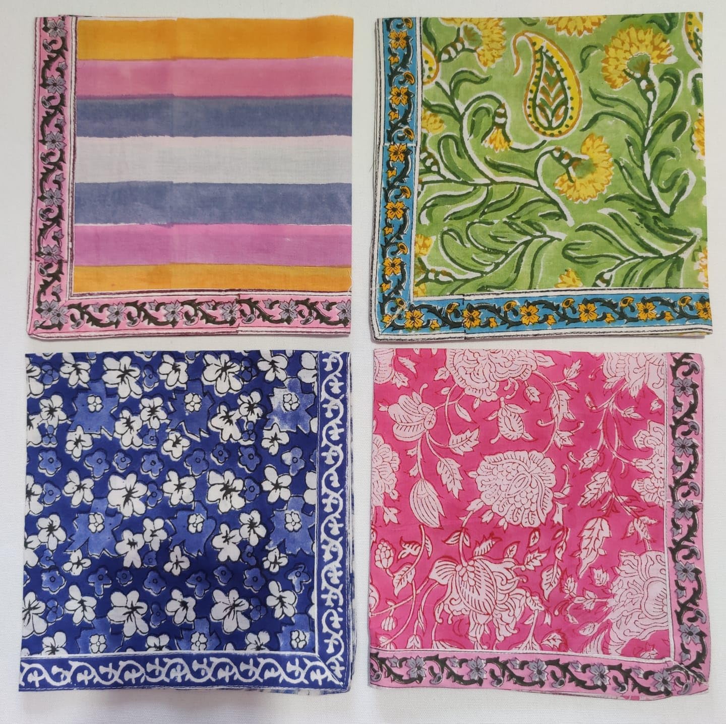 Indianhandicrafts 10 Pc Mix Lot Napkin Hand Made Napkins Set, Boho Cloth Dinner Napkins, Shibori Everyday Napkins Tie Dye Napkin