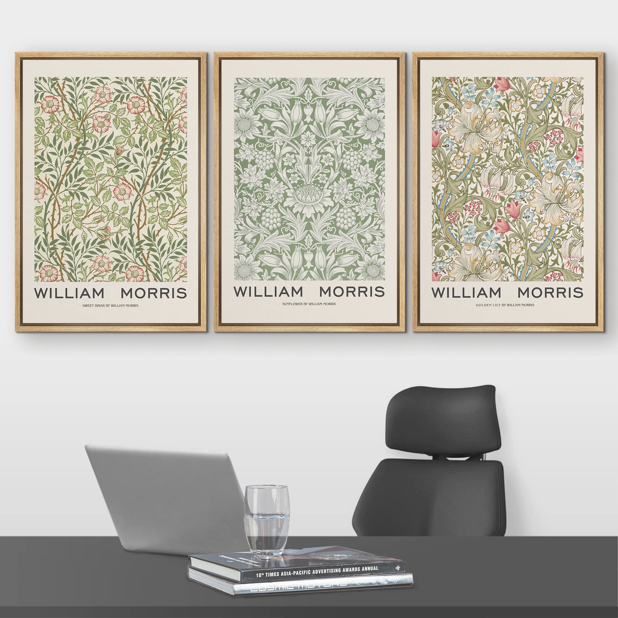 Wall26 Framed Canvas Print Wall Art Set William Morris Flower Pattern Tapestries Nature Floral Illustrations Fine Art Decorative