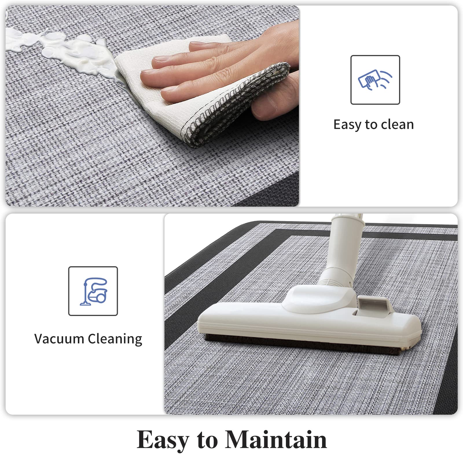 Mattitude Kitchen Mat [2 Pcs] Cushioned Anti-Fatigue Non-Skid Waterproof Rugs Ergonomic Comfort Standing Mat For Kitchen, Floor,