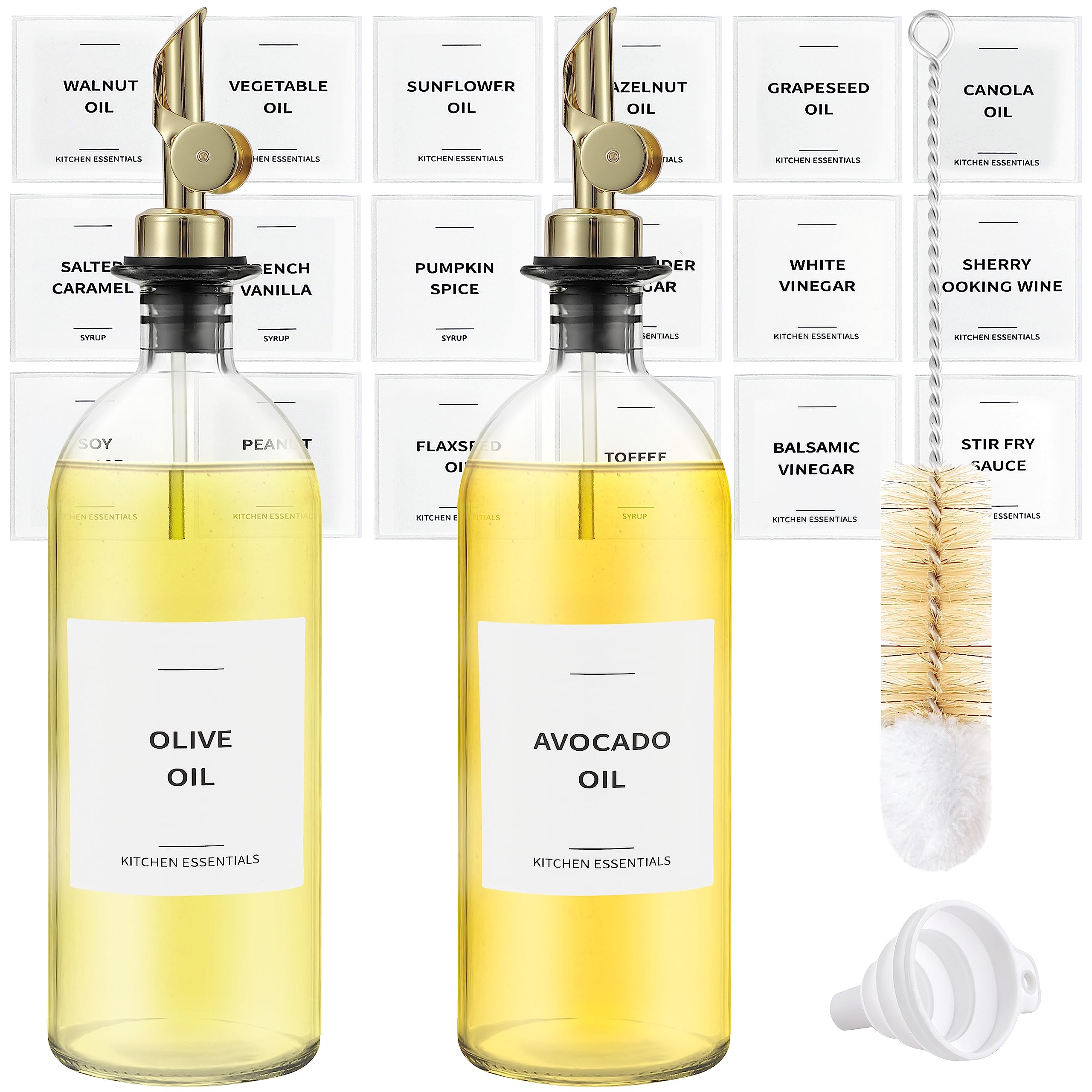 Spaceneat Olive Oil Dispenser Bottle For Kitchen, Coffee Syrup Dispenser - Elegant Olive Oil Bottles For Kitchen - Glass Cooking