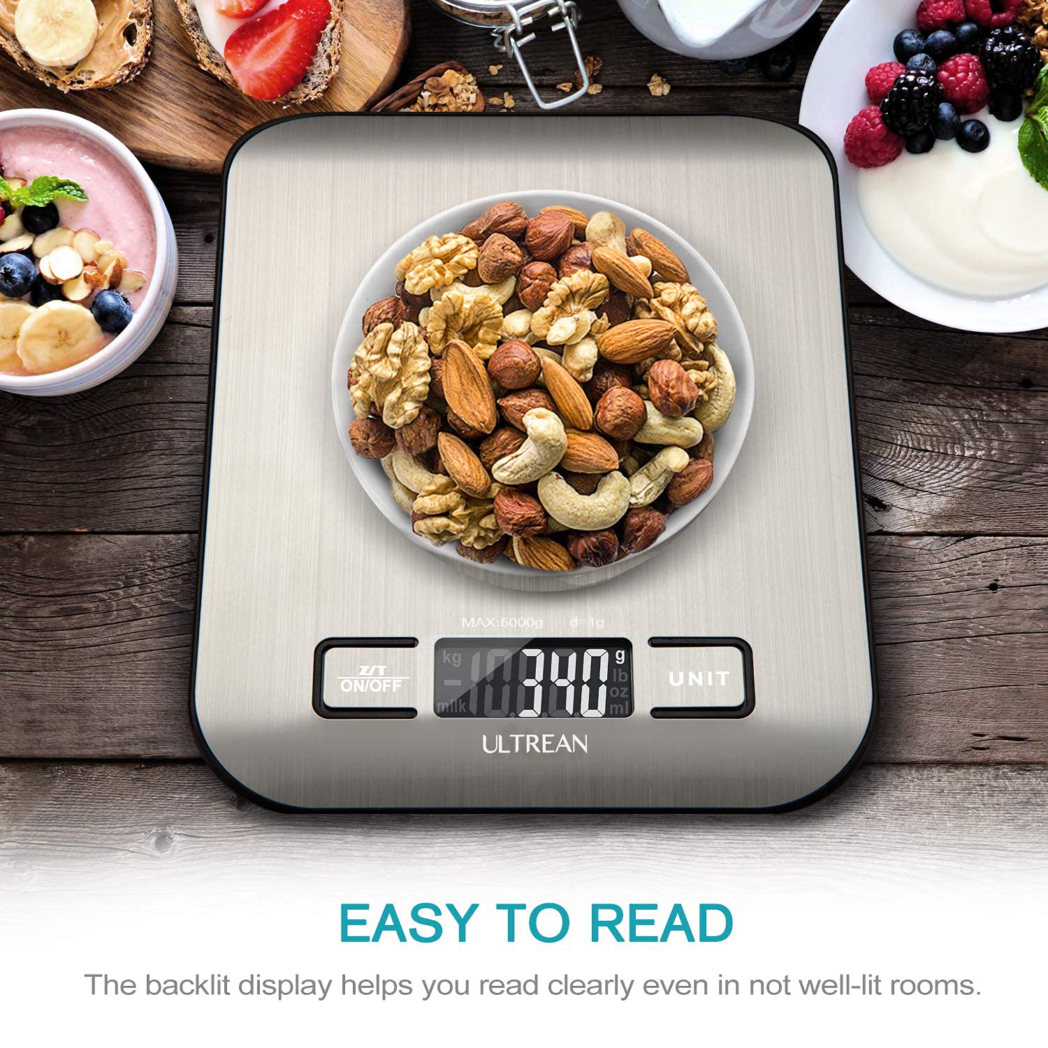 Ultrean Food Scale, Digital Kitchen Scale Weight Grams And Ounces For Baking Cooking And Meal Prep, 6 Units With Tare Function,