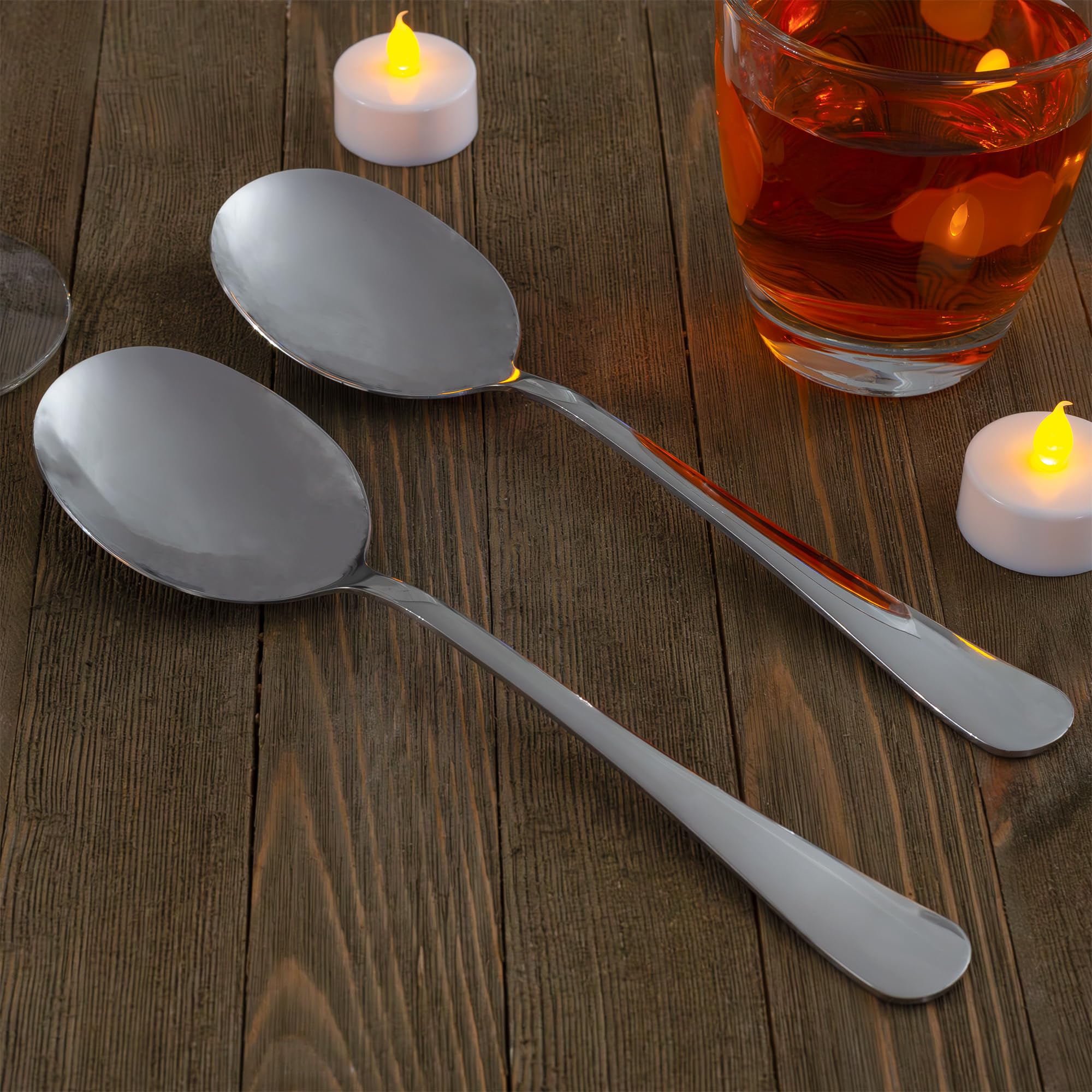 Cornucopia Stainless Steel X-Large Serving Spoons (2-Pack)  Serving Utensil  Buffet & Banquet Style Serving Spoons-(2 Spoons)