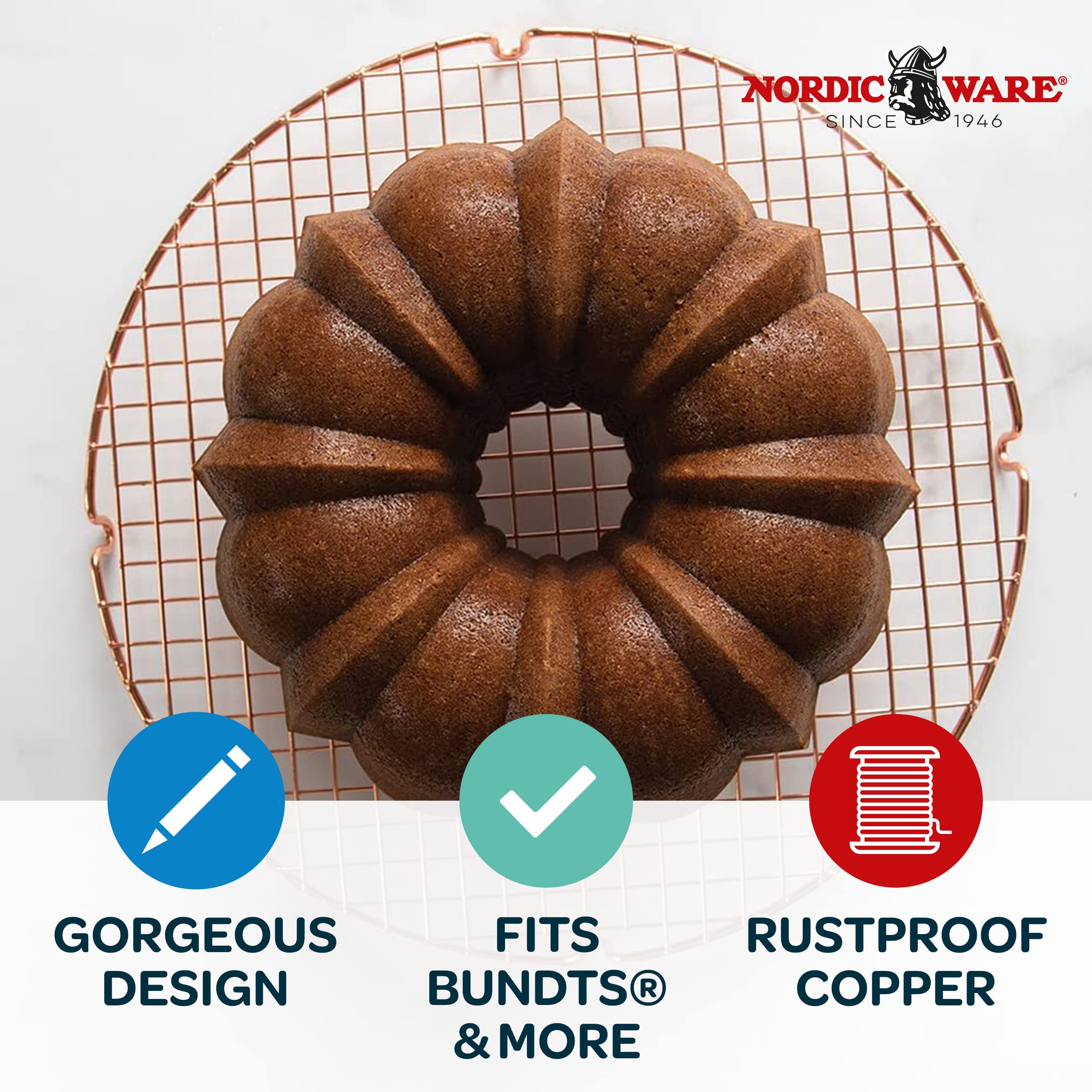 Nordic Ware Round Cooling Grid, 13-Inch Diameter, Copper