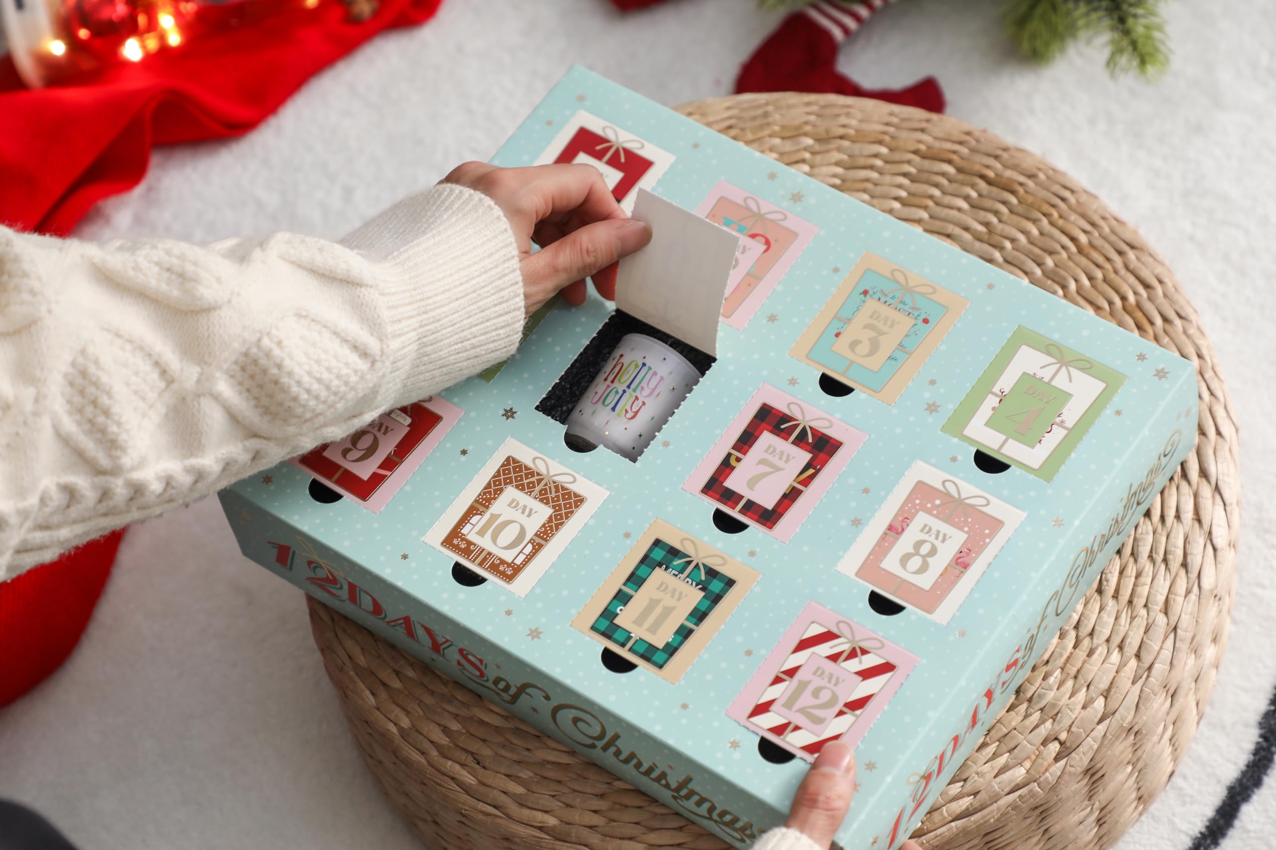 12 Days Christmas Scented Candles Gift Set for Women Advent Calendar Candle Gift 12PCS 1 oz Soy Wax Candles Christmas Birthday G