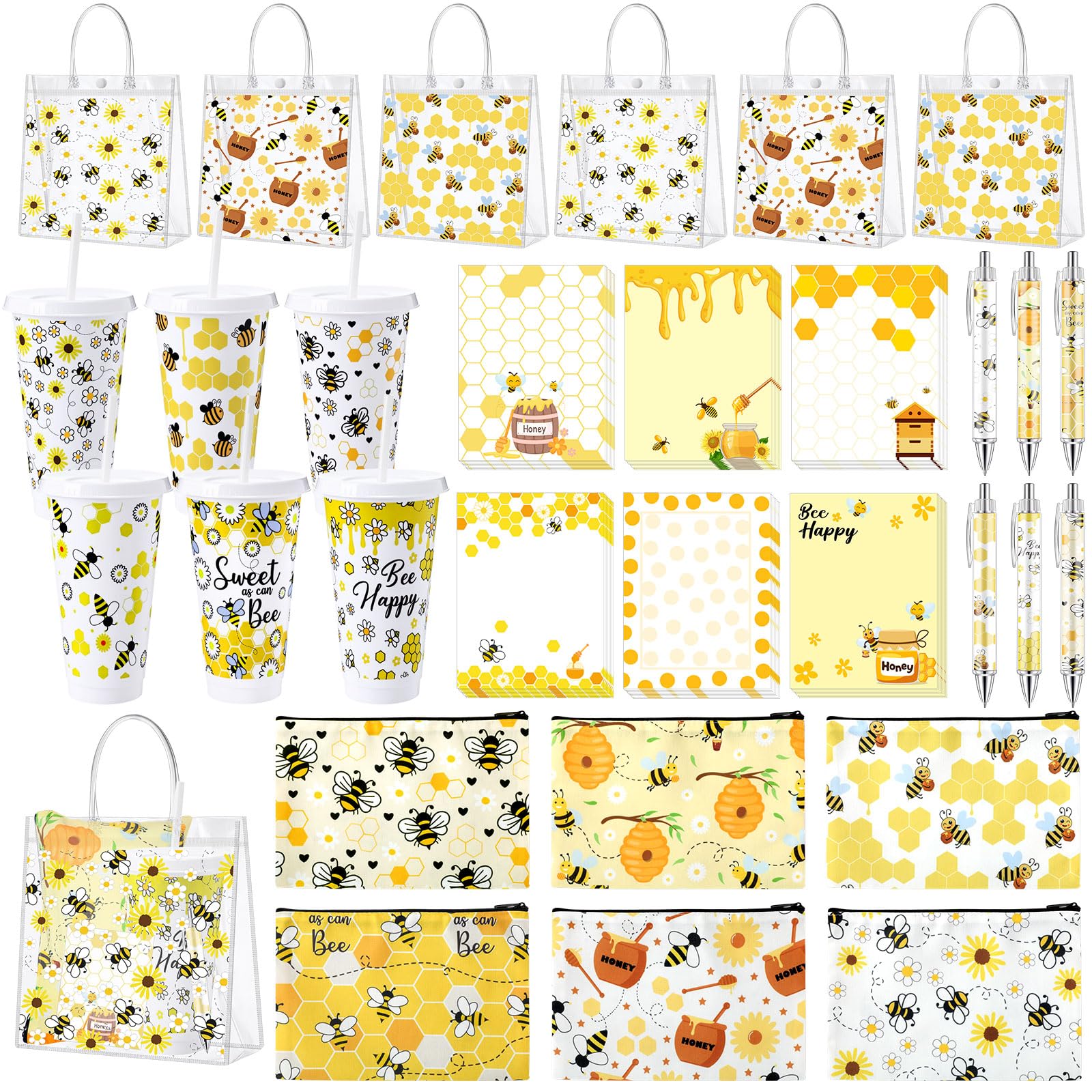 Remerry 30 Pcs Bee Baby Shower Prizes for Game Winners, Daisy Bee Party Favors Gift Set for Guests, Honeycomb Employee Appreciat