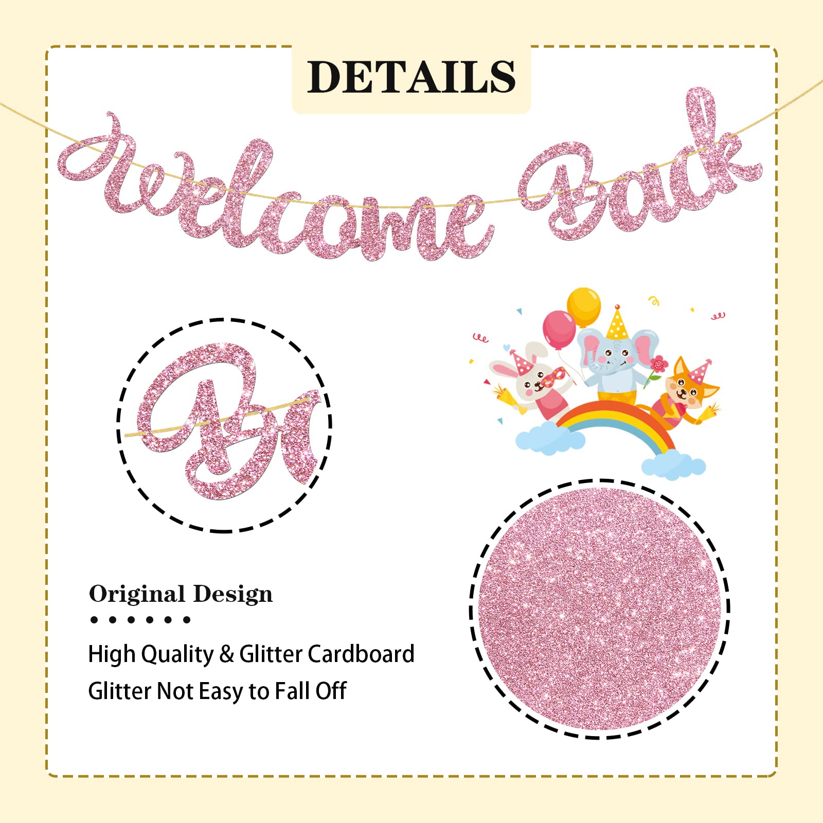 Webenison Welcome Back Banner For Women Girls, Returning Home Party Supplies, Happy Retirement Sign, Welcome Home Theme, Back To