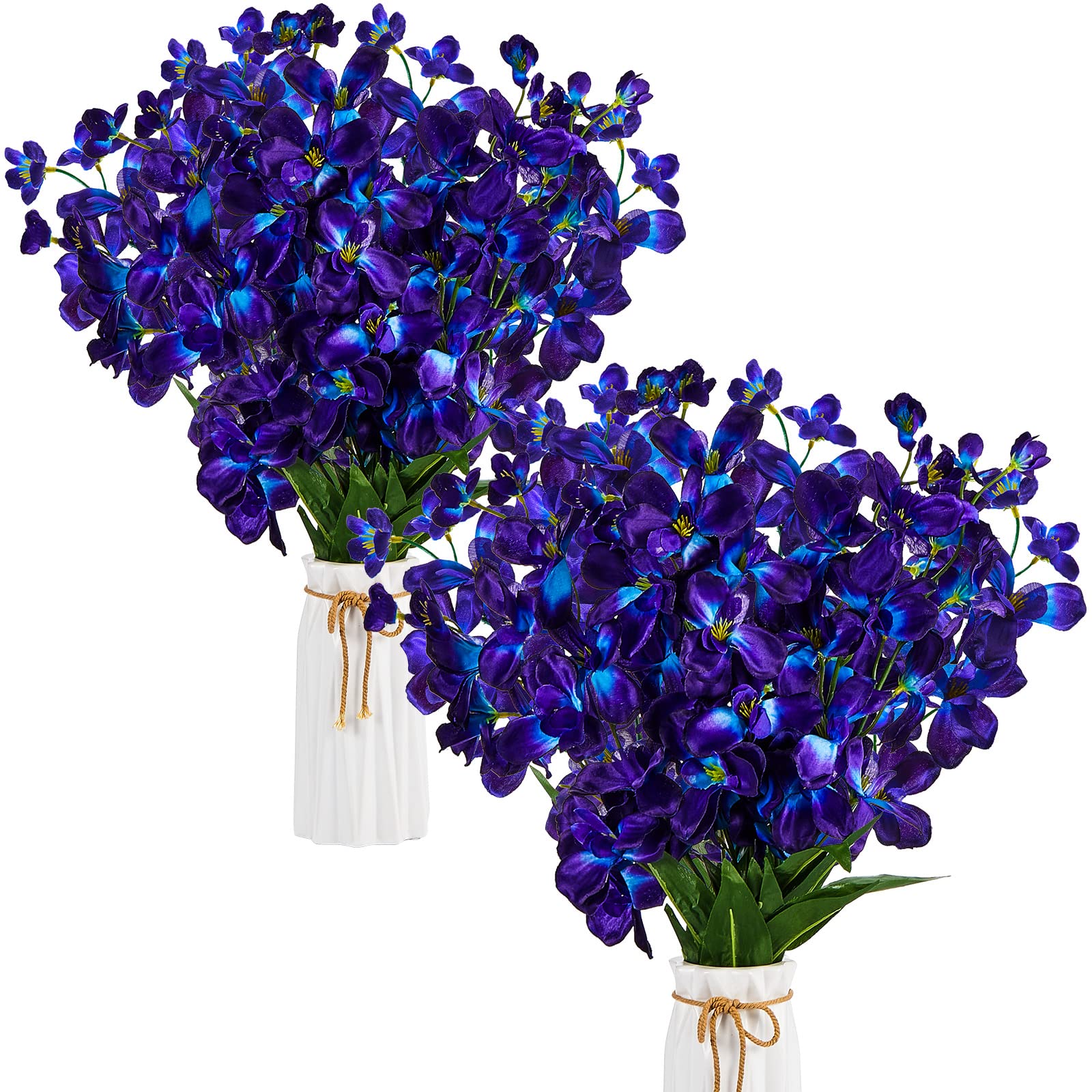 Waydress 24 Pieces 27 Inches Artificial Orchid Flowers Faux Orchids Silk Flowers for Wedding Dinning Home Restaurant Decoration 