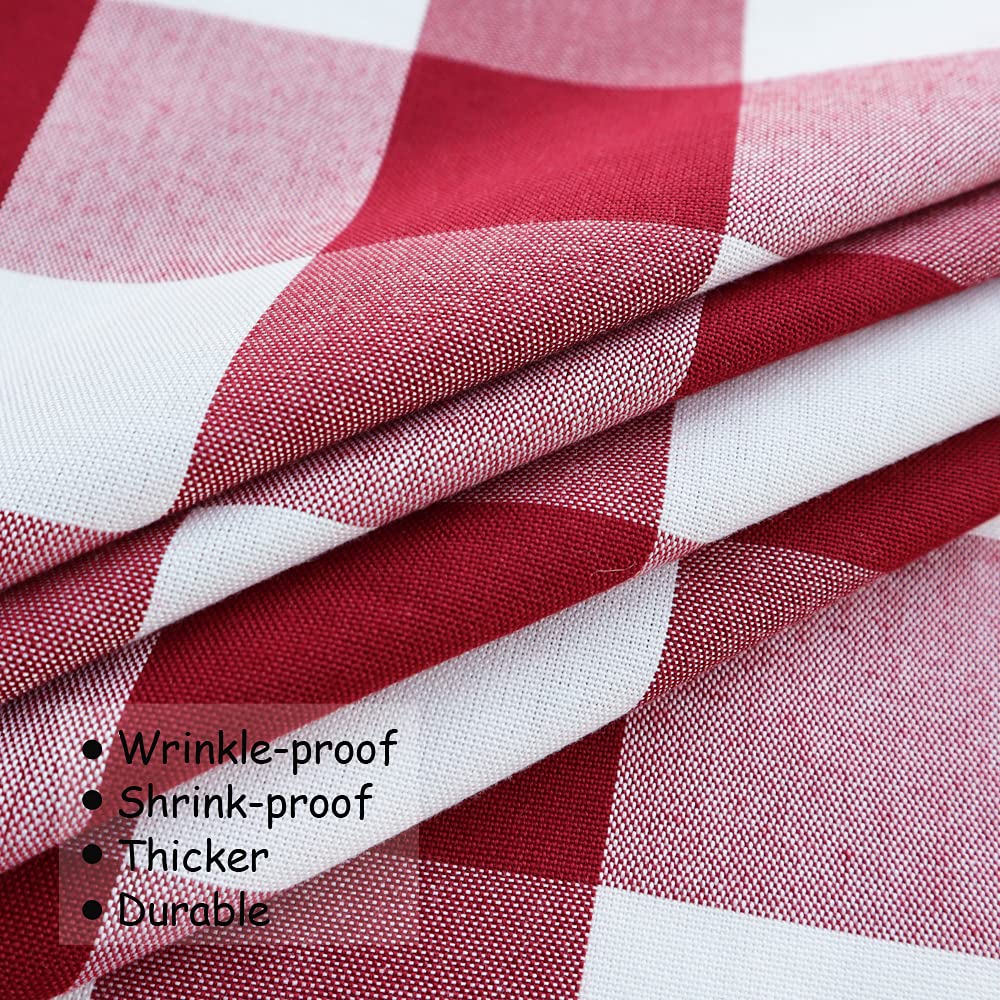 Wracra Cotton Checkered Tablecloths Buffalo Plaid Rectangle Table Cloth Waterproof Washable Wrinkle Free Anti-Fading Outdoor & I