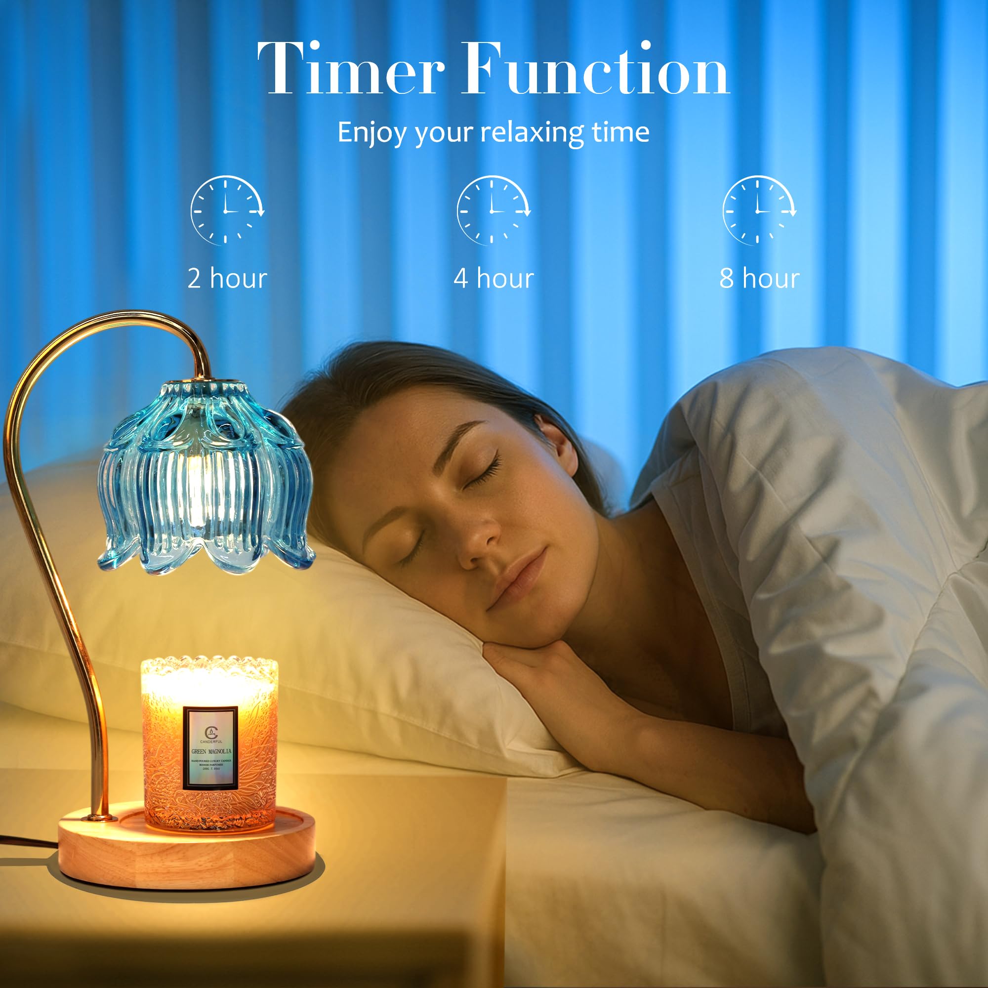Merrtody Flower Candle Warmer Lamp with Timer & Dimmer - Fits All Jar Scented Candles - House Warming & Mother s Day Gift for W