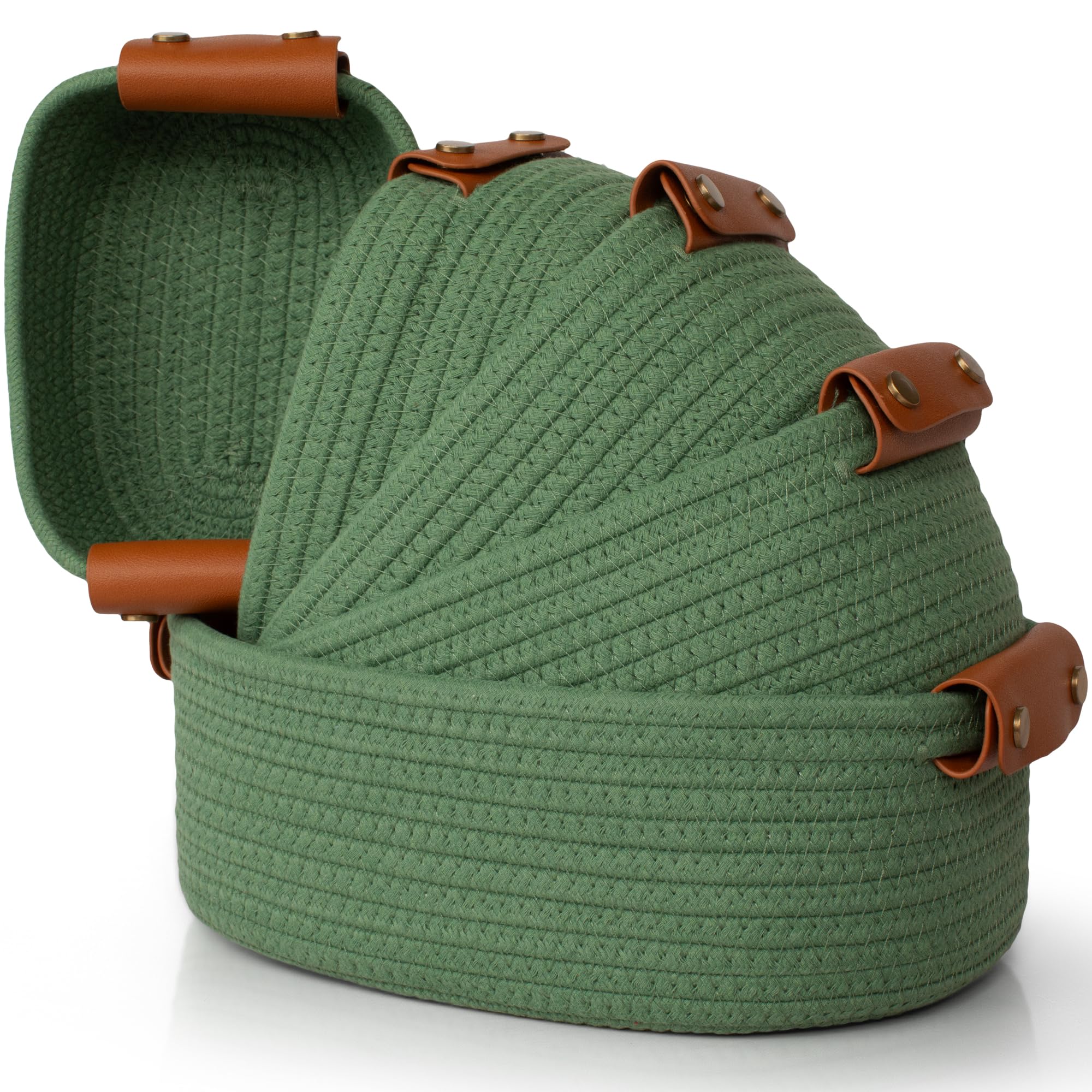 Beautiful Storage Basket Set Of 5 - Sturdy Cotton Rope Baskets For Shelves Are Perfect For Organizing Your Home - Quality Storag