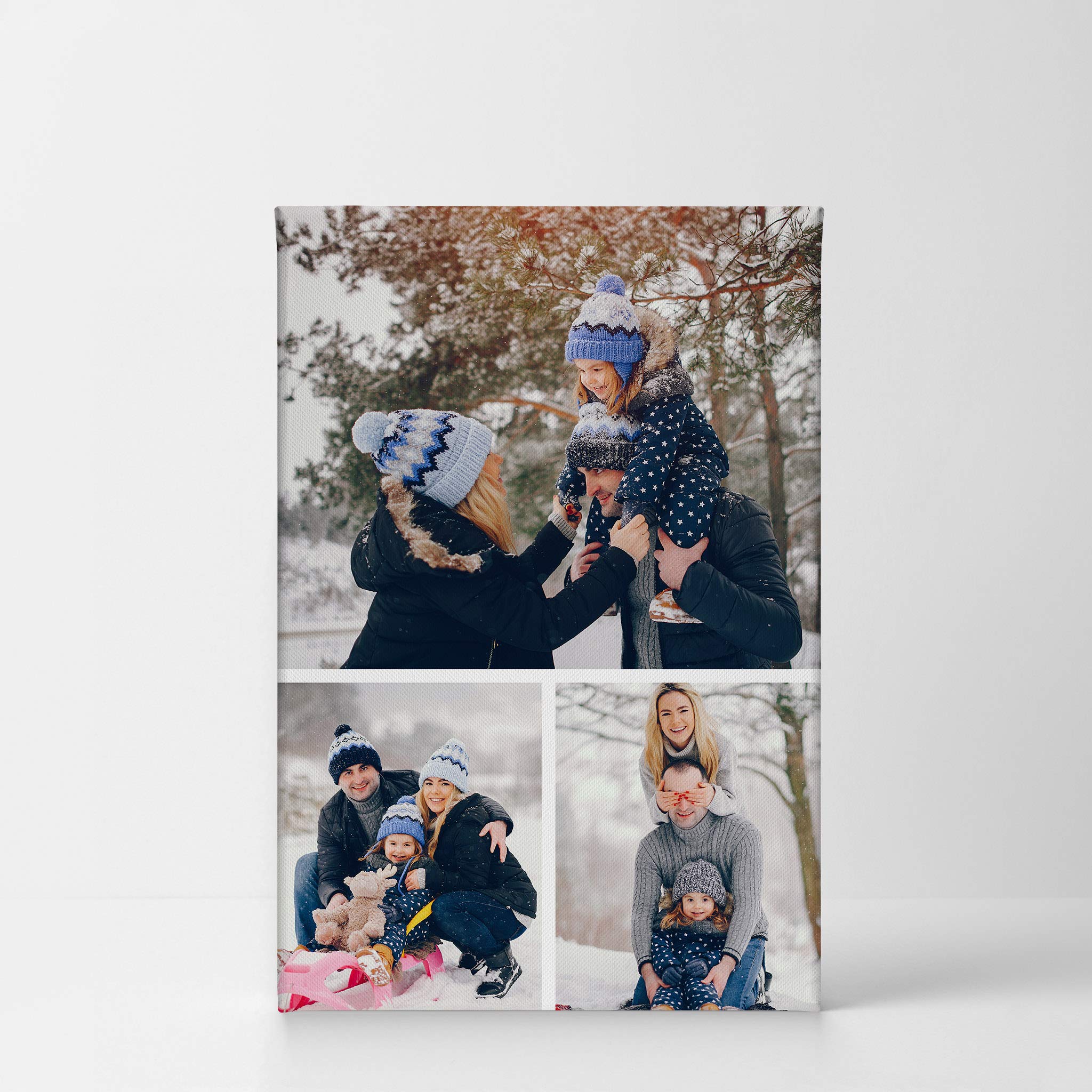 Smile Art Design Custom Photo Print Canvas Print With Your Photos Personalized Photo Upload 3 Images Collage Picture Frame Perso