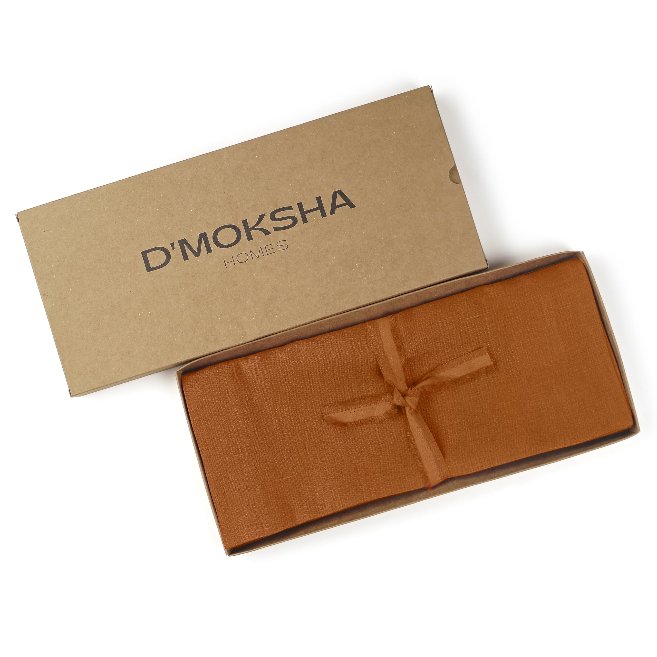 D'Moksha Linen Table Runner 120 Inches Long, Rust Table Runner, Fall Table Runner, Long Table Runner For Thanksgiving, Christmas