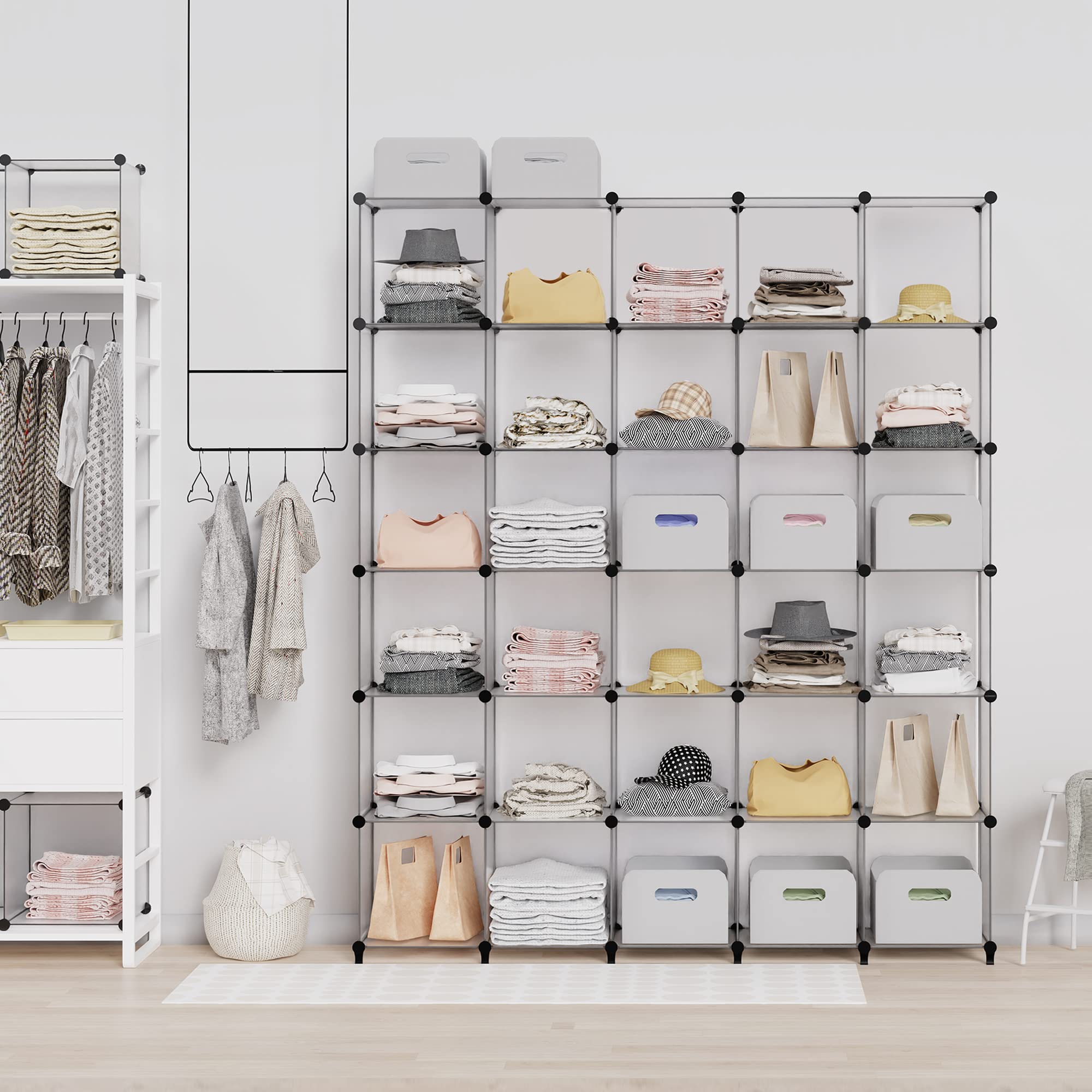 HOMIDEC 9-Cube Closet Organizers and Storage  Portable Shelves for Garment Racks  Closet  Wardrobe