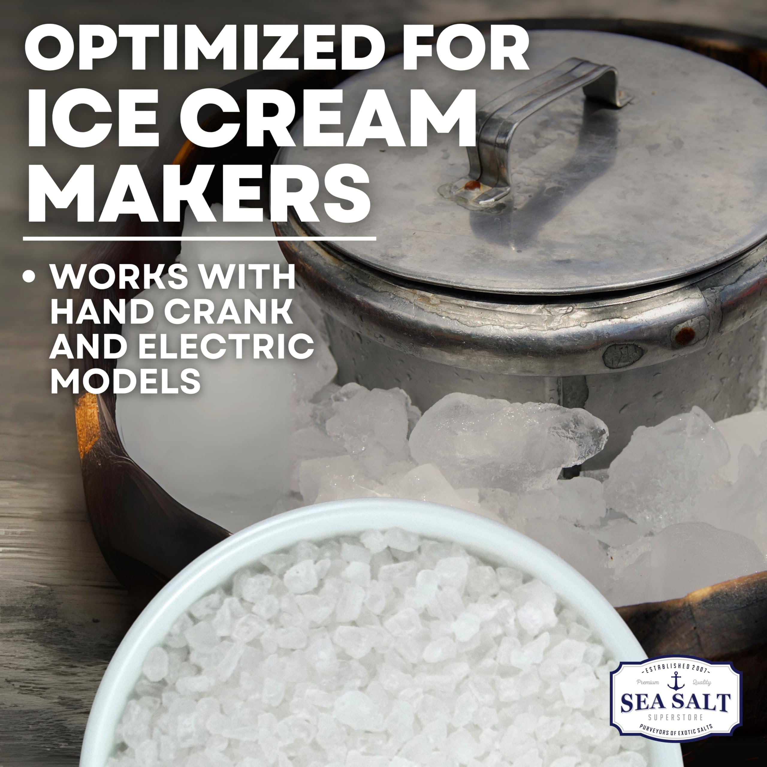 Ice Cream Salt, Rock Salt For Ice Cream Making, Universally Compatible Coarse Sea Salt And Non-Iodized Salt For All Ice Cream Ma