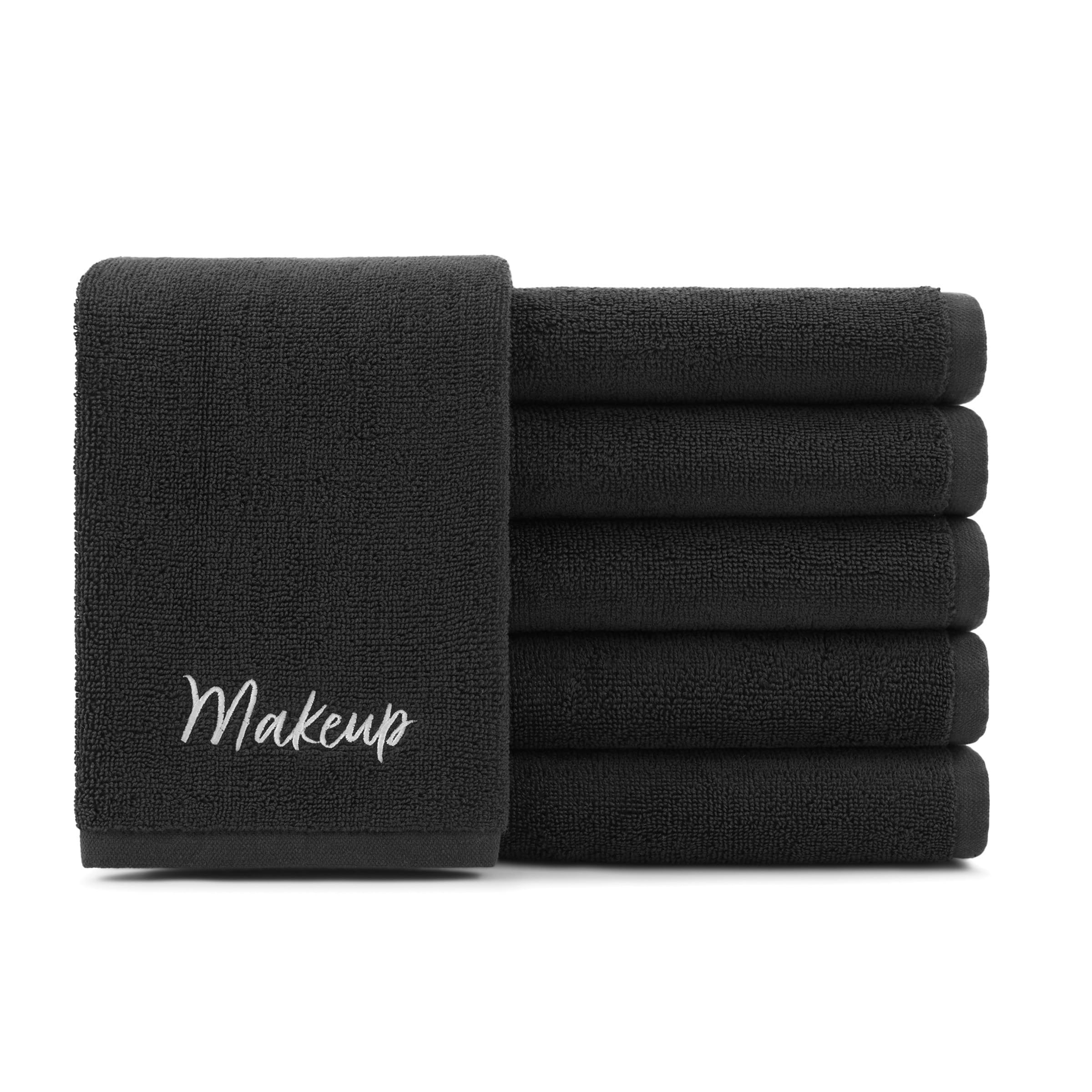 Arkwright Makeup Towels - Pack Of 6 - Super Soft 100% Cotton, Gentle & Lightweight Face Make Up Remover Washcloths, Guest Essent
