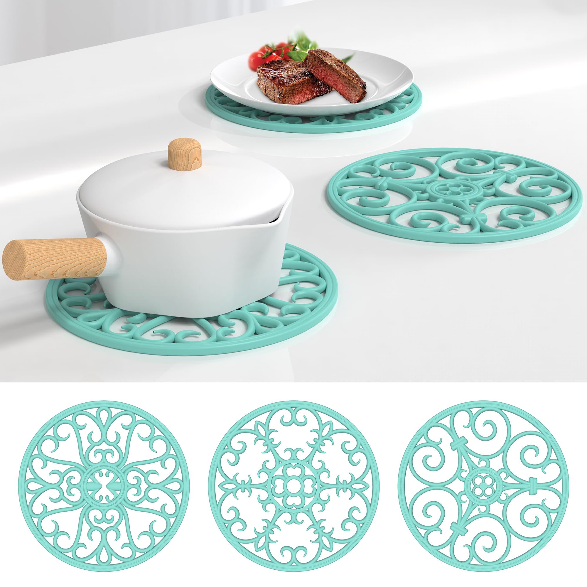 Trivets For Hot Dishes, Silicone Trivet, Trivets For Hot Pots And Pans, Heat Resistant Non Slip Hot Pad For Kitchen, Pot Holders