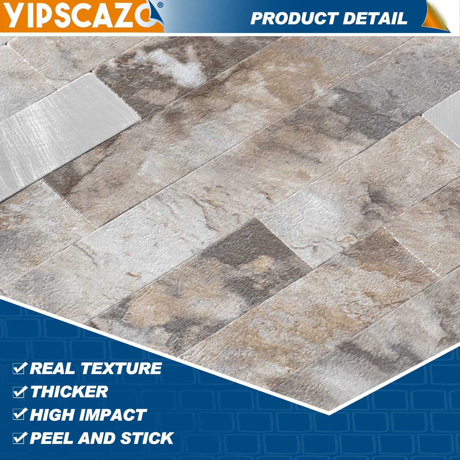 5 - Sheet Peel and Stick Backsplash Wall Tile, PVC Kitchen Backsplash, Stick on Tiles for Backsplash Kitchen (12   X 12  , Peris