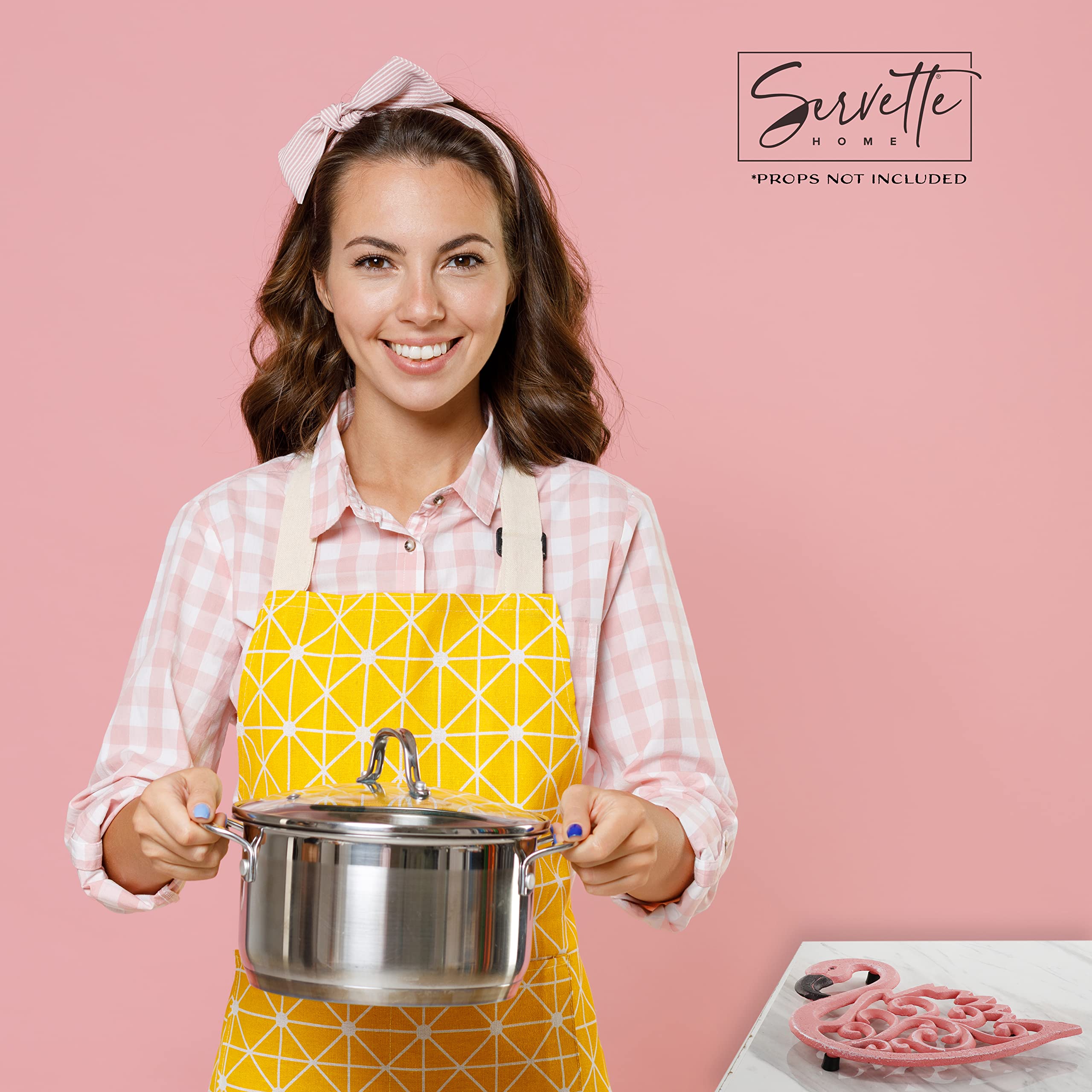 Cast Iron Pink Flamingo Trivets For Hot Dishes