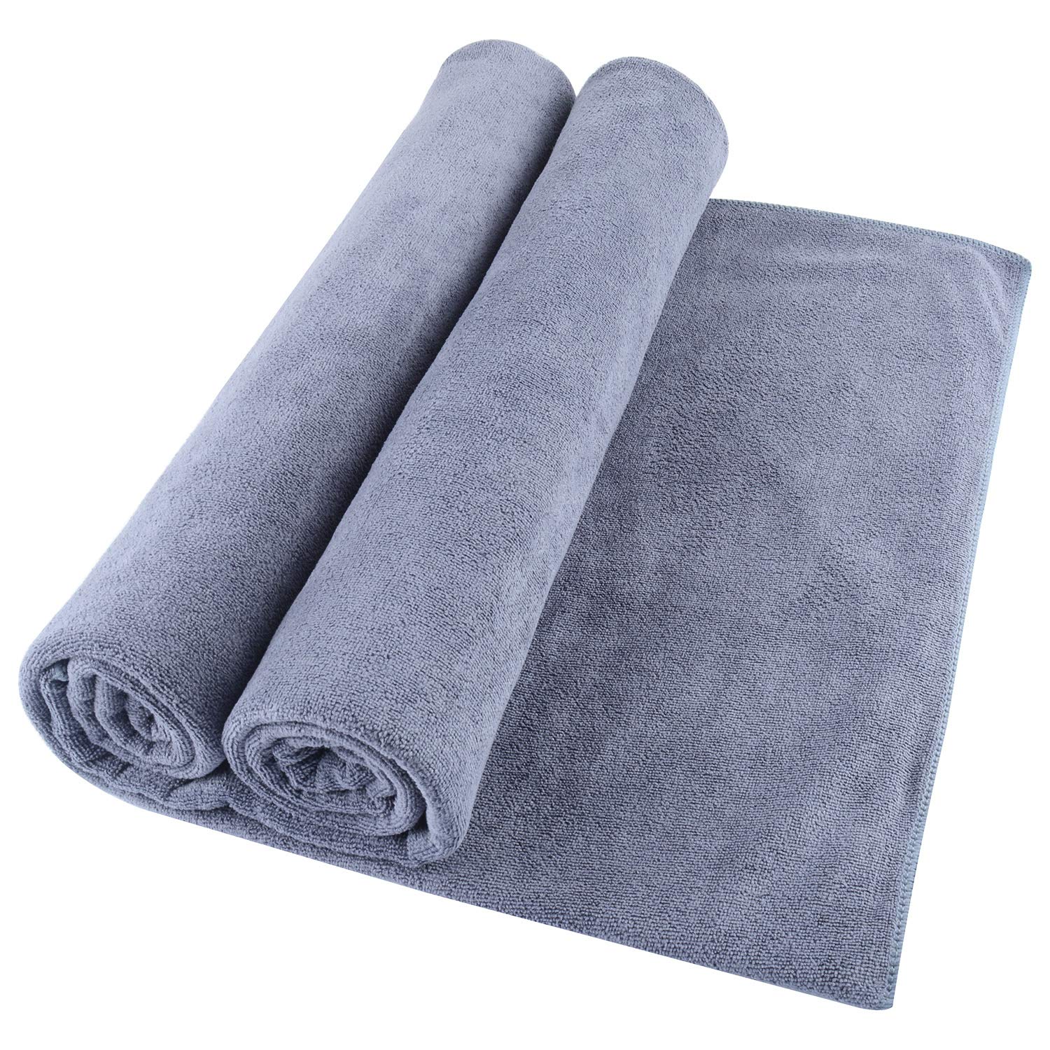 Large Bath Towels, Grey Beach Towel, Large Microfiber Bath Towel, Quick Dry Bath Towels, Bath Sheet, (32 x 71 Inch) Oversized To