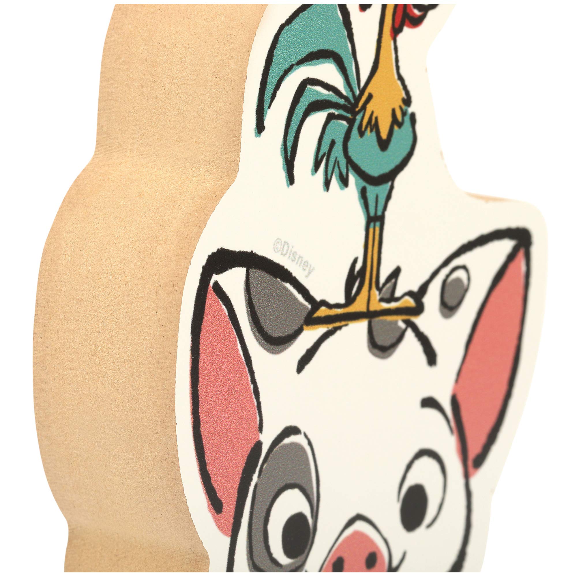 Disney Moana, Pua and Heihei Shelf Sitter Decor - Chunky Wood Block Cutout for Kids  Bedroom, Play Room or Movie Room