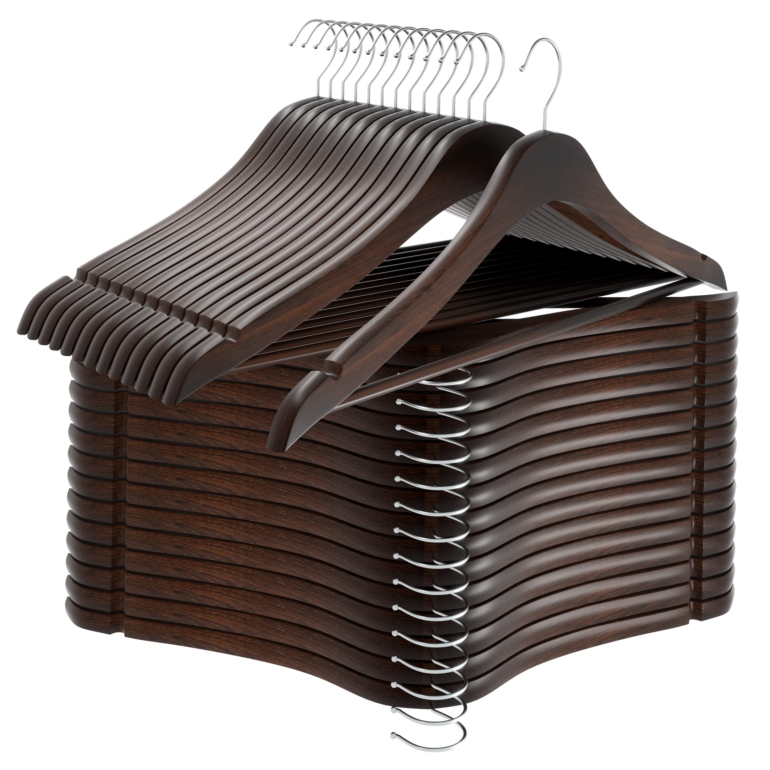 Utopia Home Premium Wooden Hangers 30 Pack - Durable & Slim Coat Hanger - Suit Hangers With 360-Degree Rotatable Hook - Wood Han